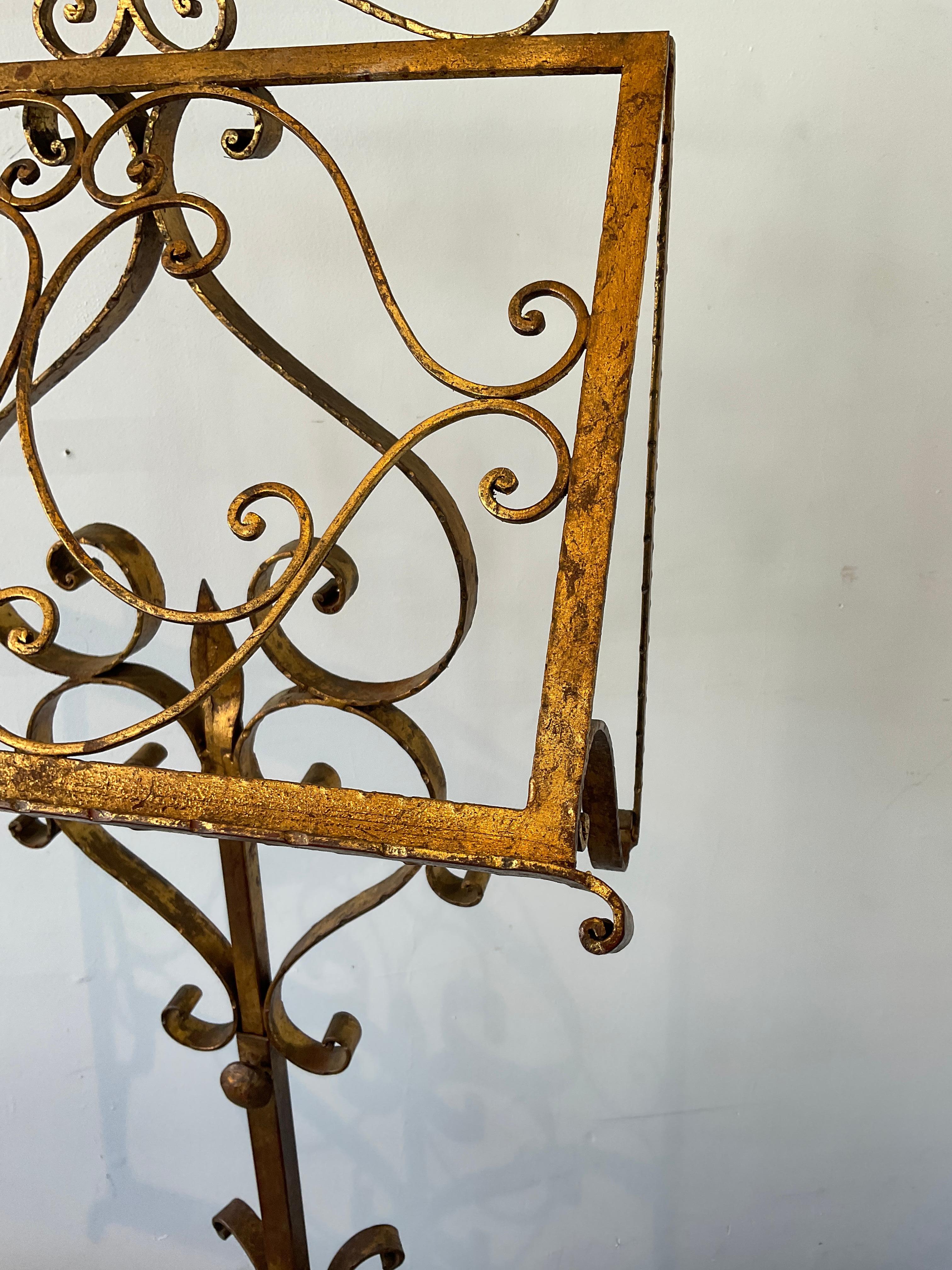 1960s Italian Gilt Iron Music Stand For Sale 2