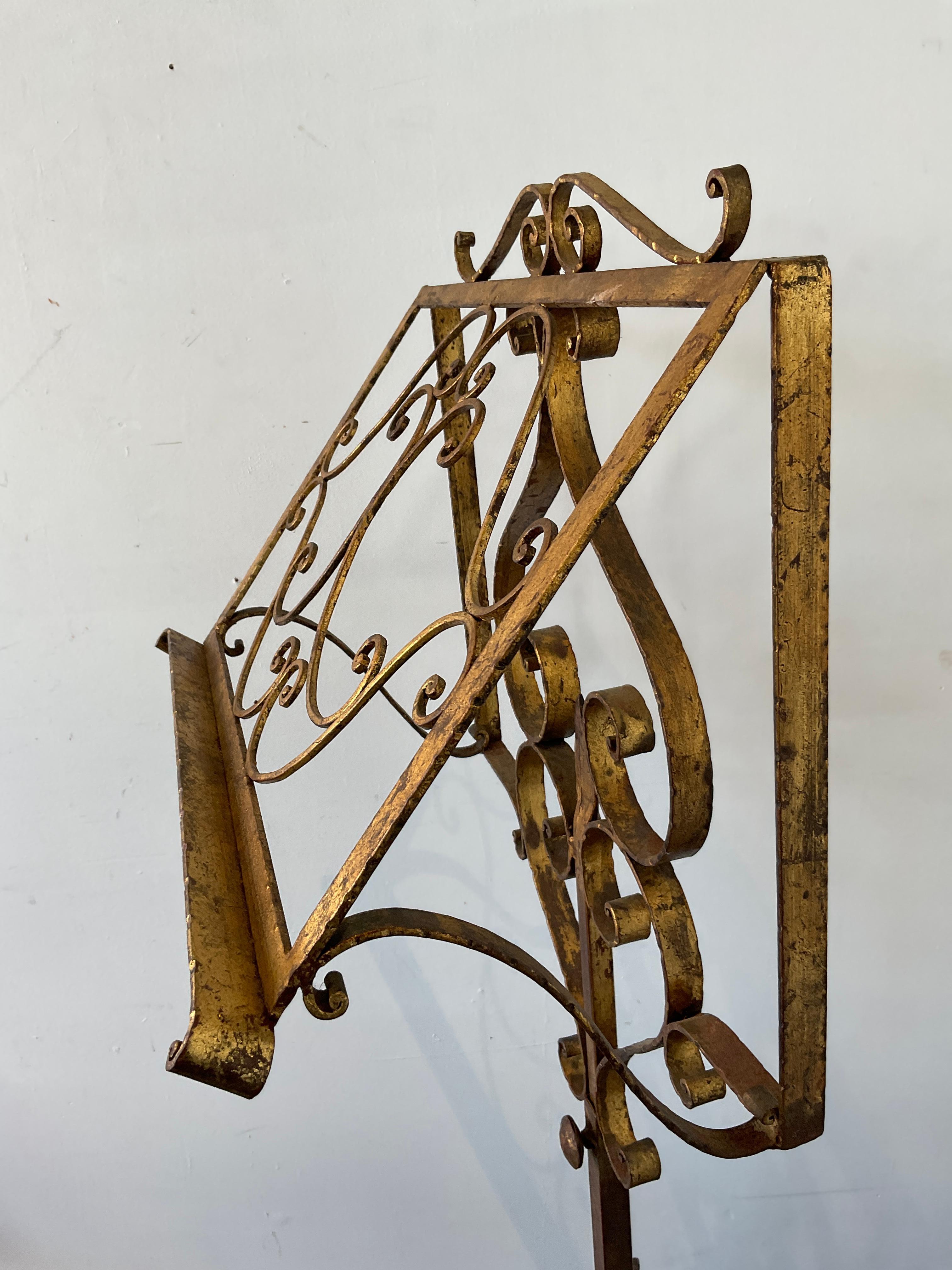1960s Italian Gilt Iron Music Stand For Sale 4