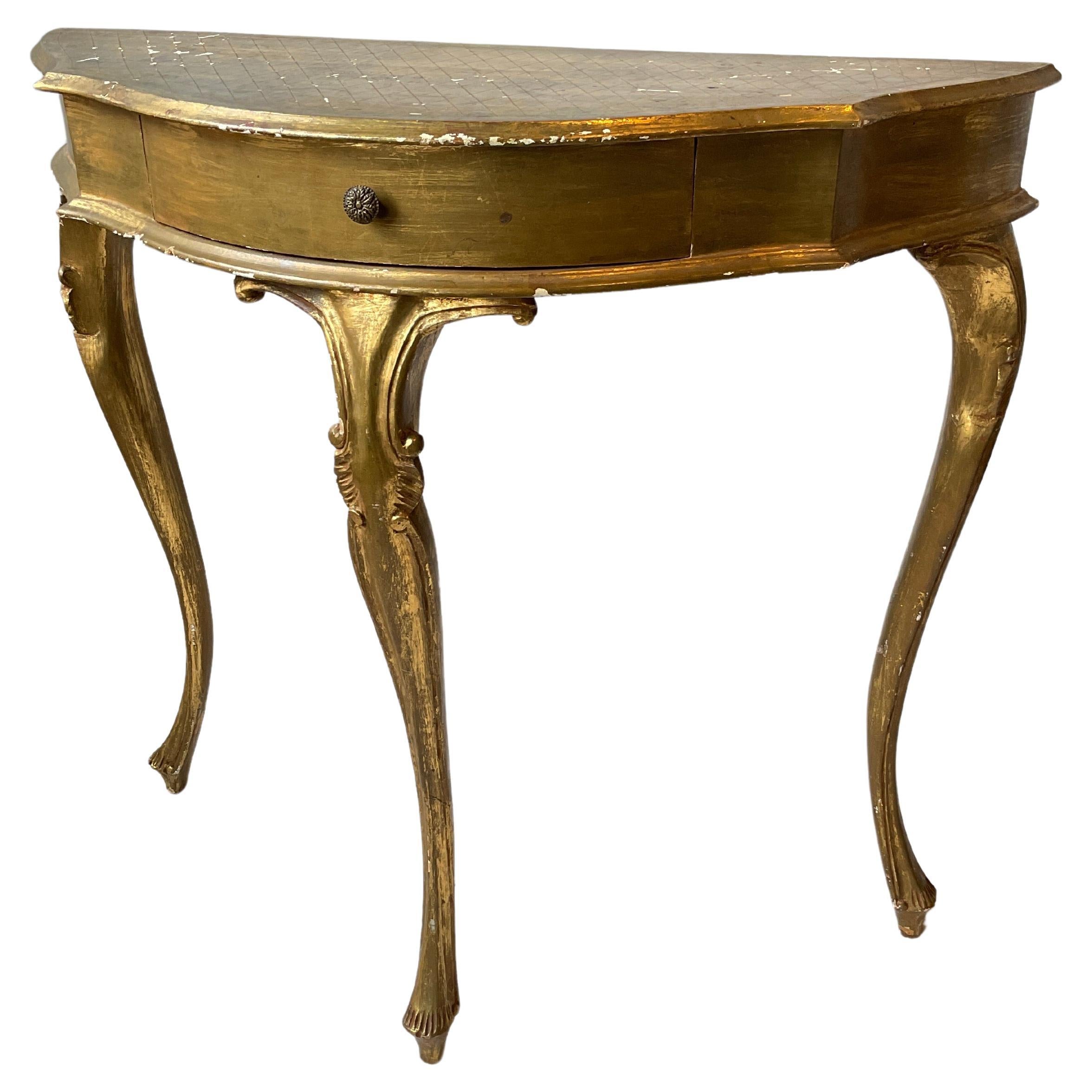 1960s Italian Gilt Wood Console