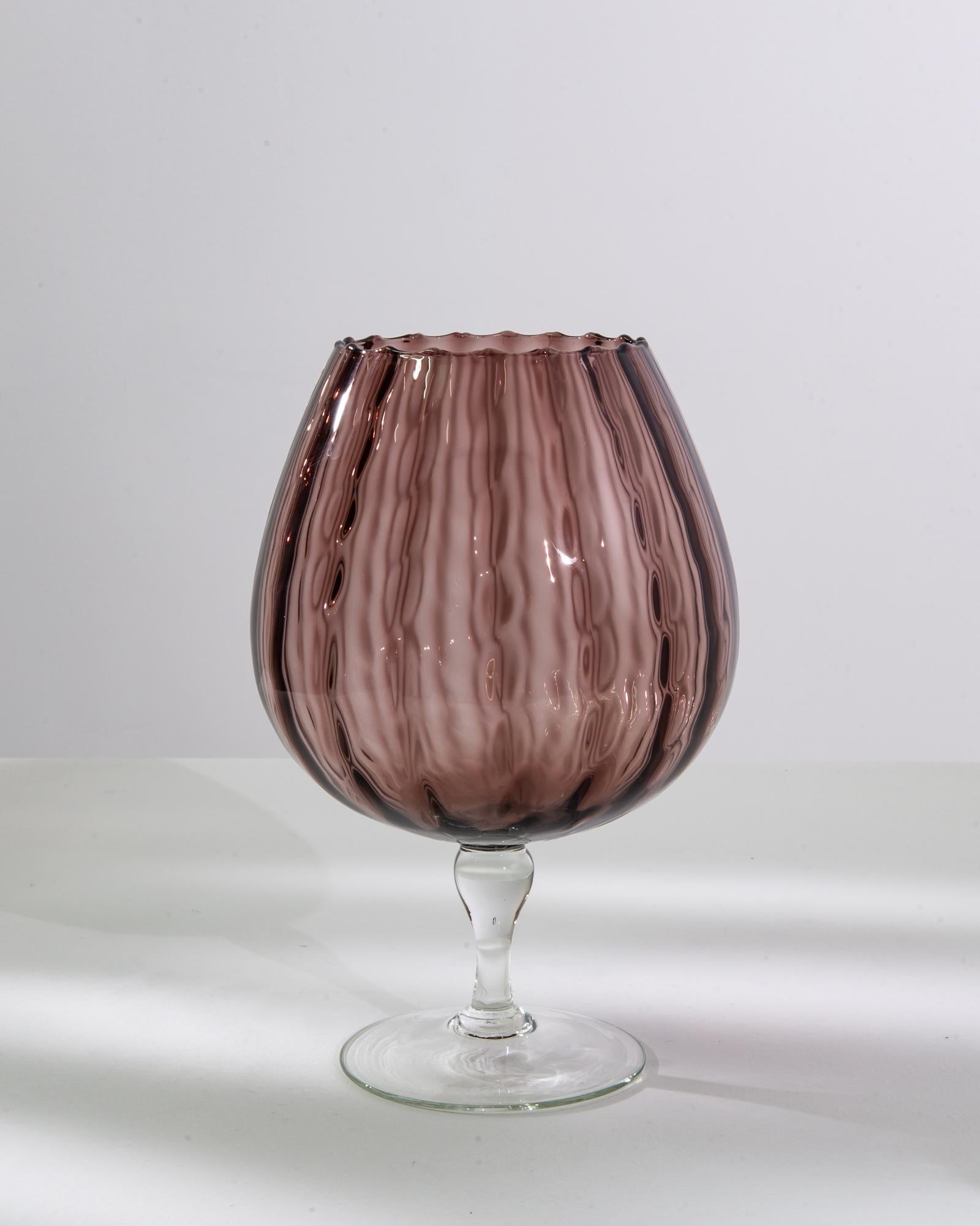 20th Century 1960s Italian Glass Goblet For Sale
