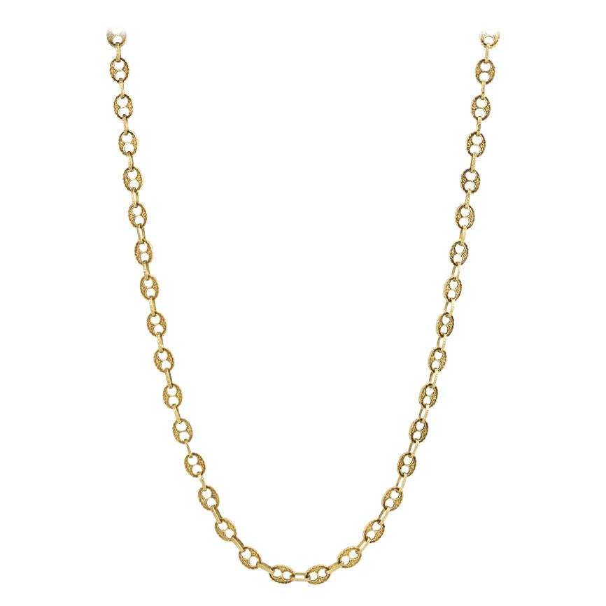 1960s Italian Gold Nautical Link Necklace