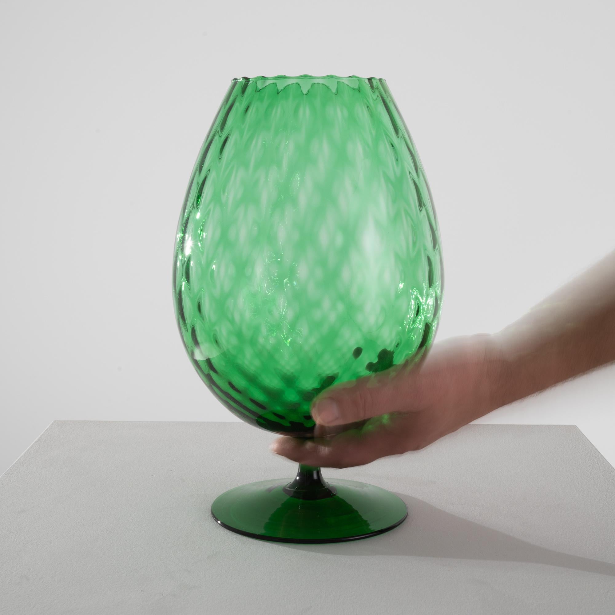 20th Century 1960s Italian Green Glass Goblet For Sale