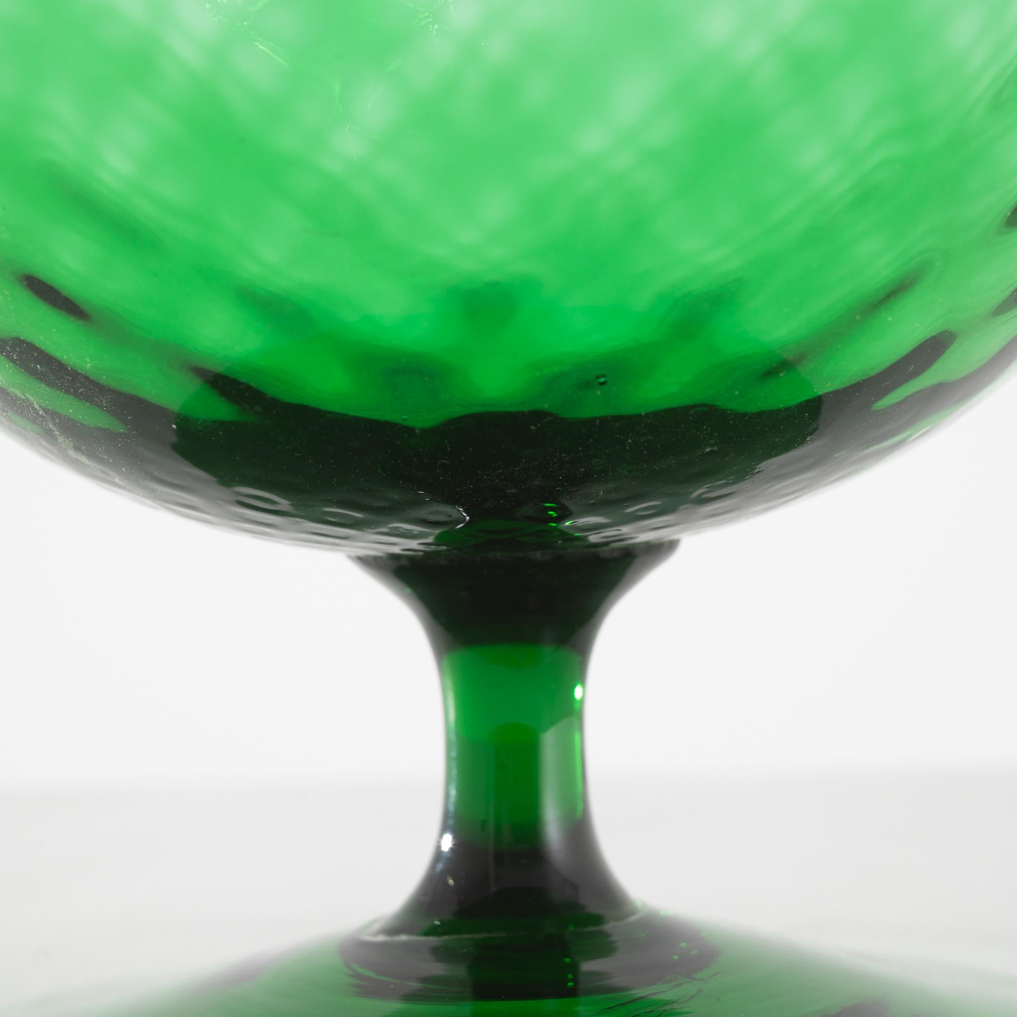 1960s Italian Green Glass Goblet For Sale 3