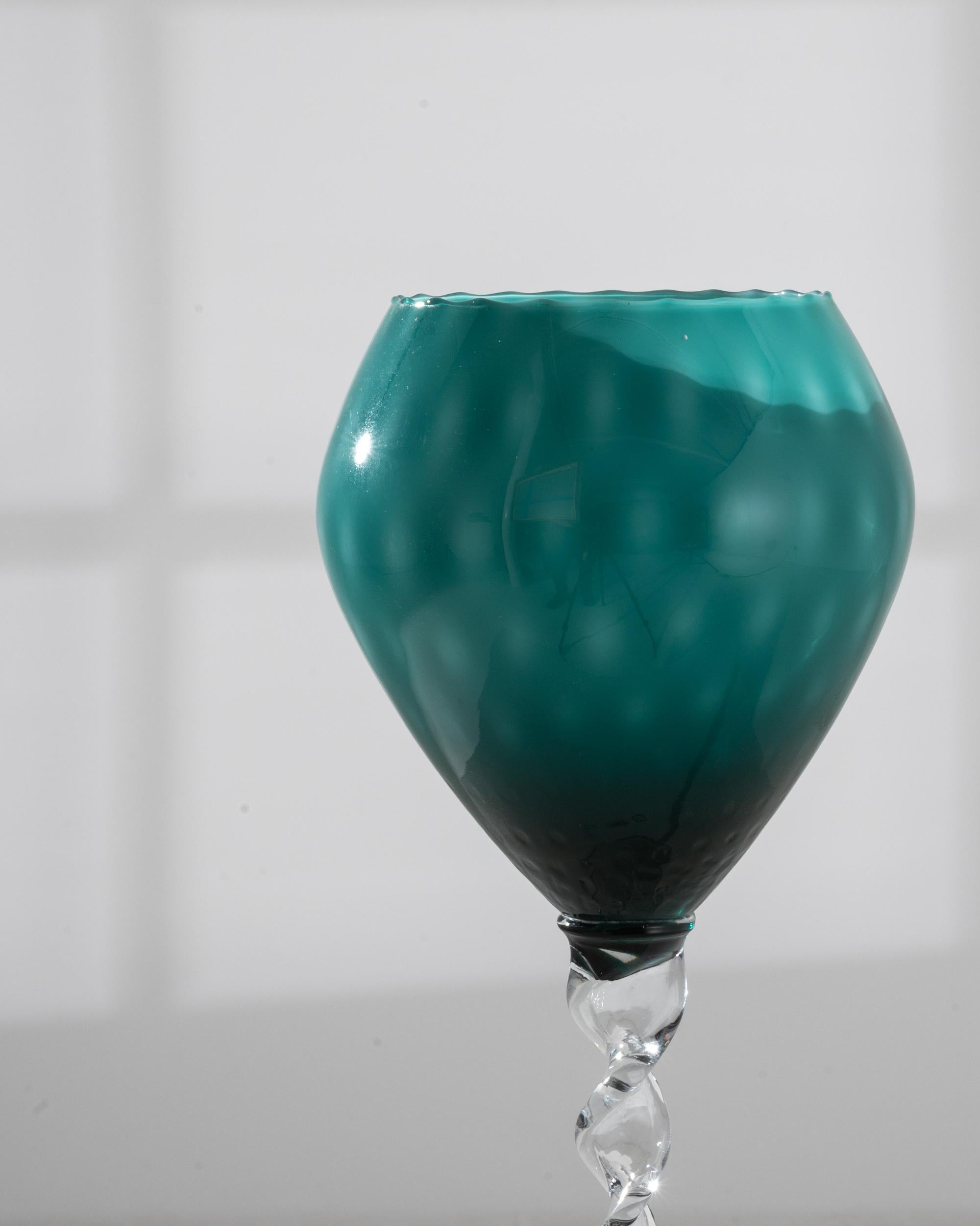 1960s Italian Green Glass Goblet For Sale 4