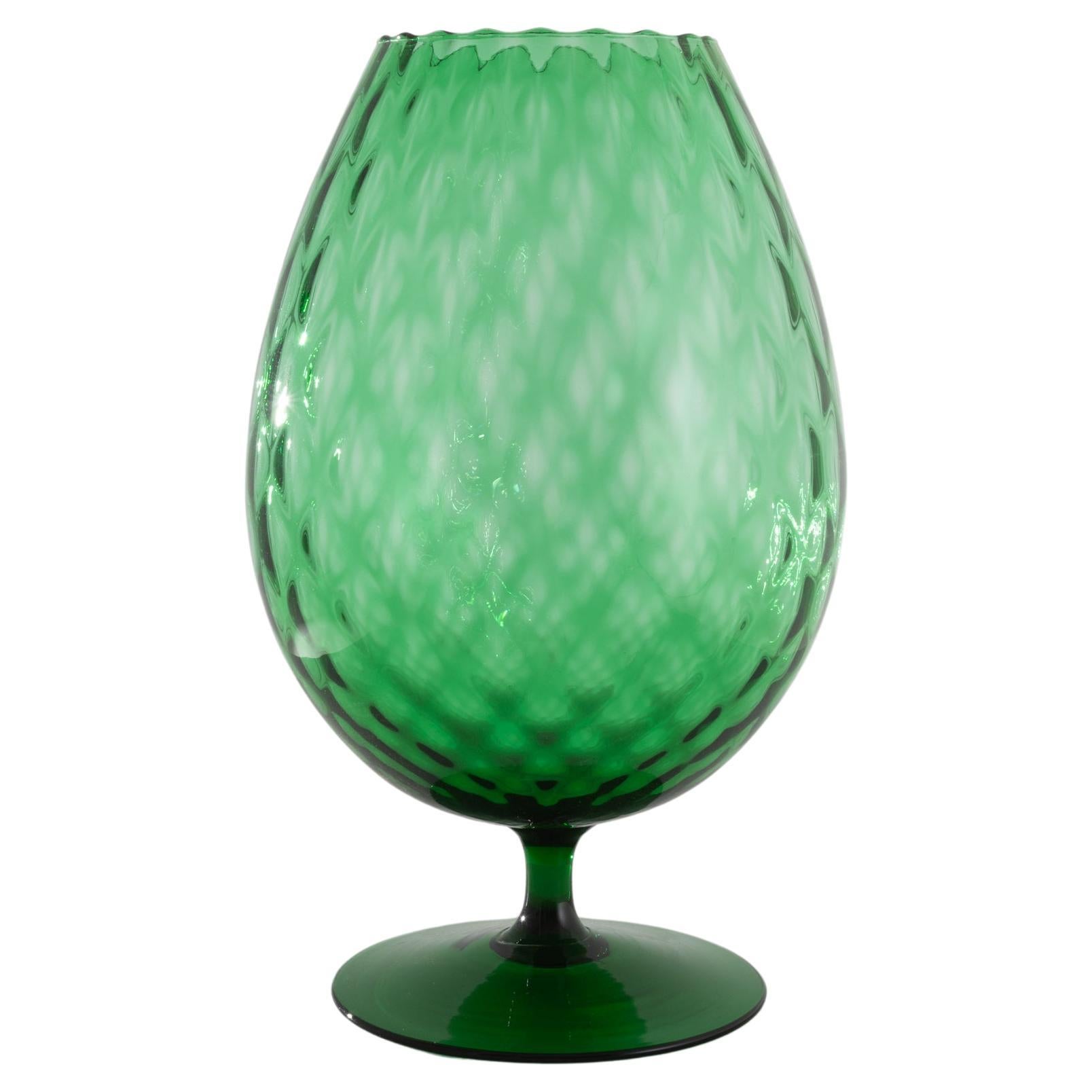 1960s Italian Green Glass Goblet