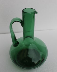 1960s Italian Green Glass Pitcher