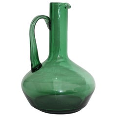 1960s Italian Green Glass Pitcher