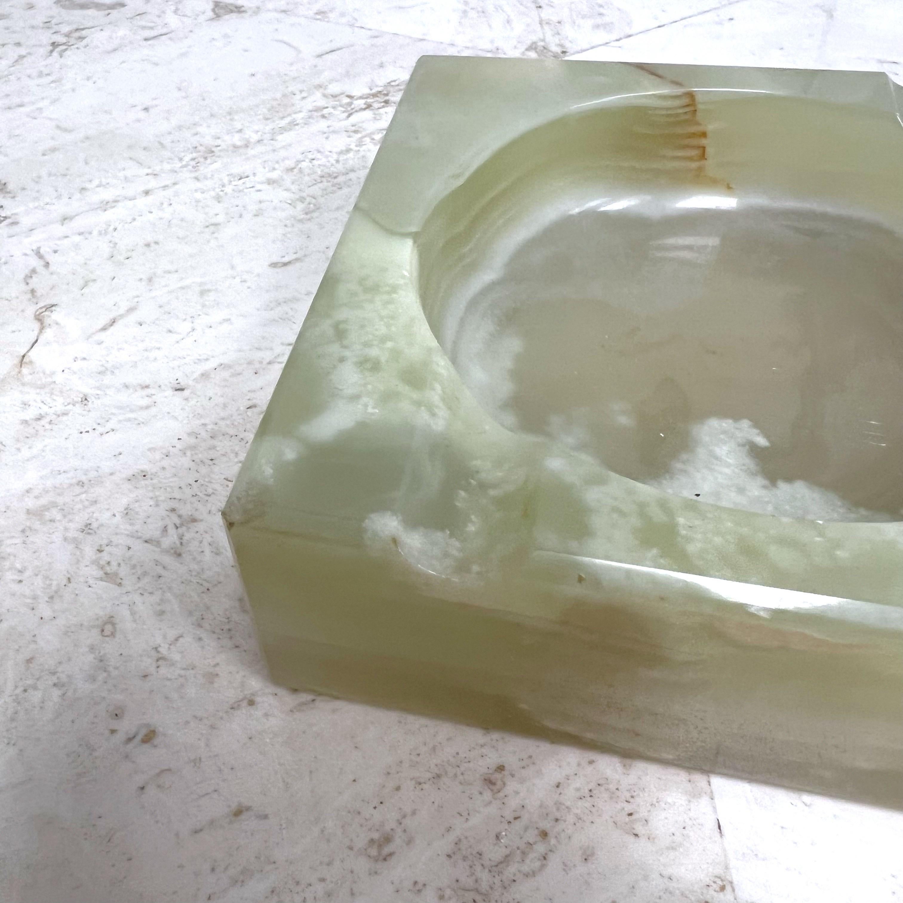 1960’s Italian Green Onyx Ashtray and Table Lighter Smoking Set - a Set of 2 For Sale 6