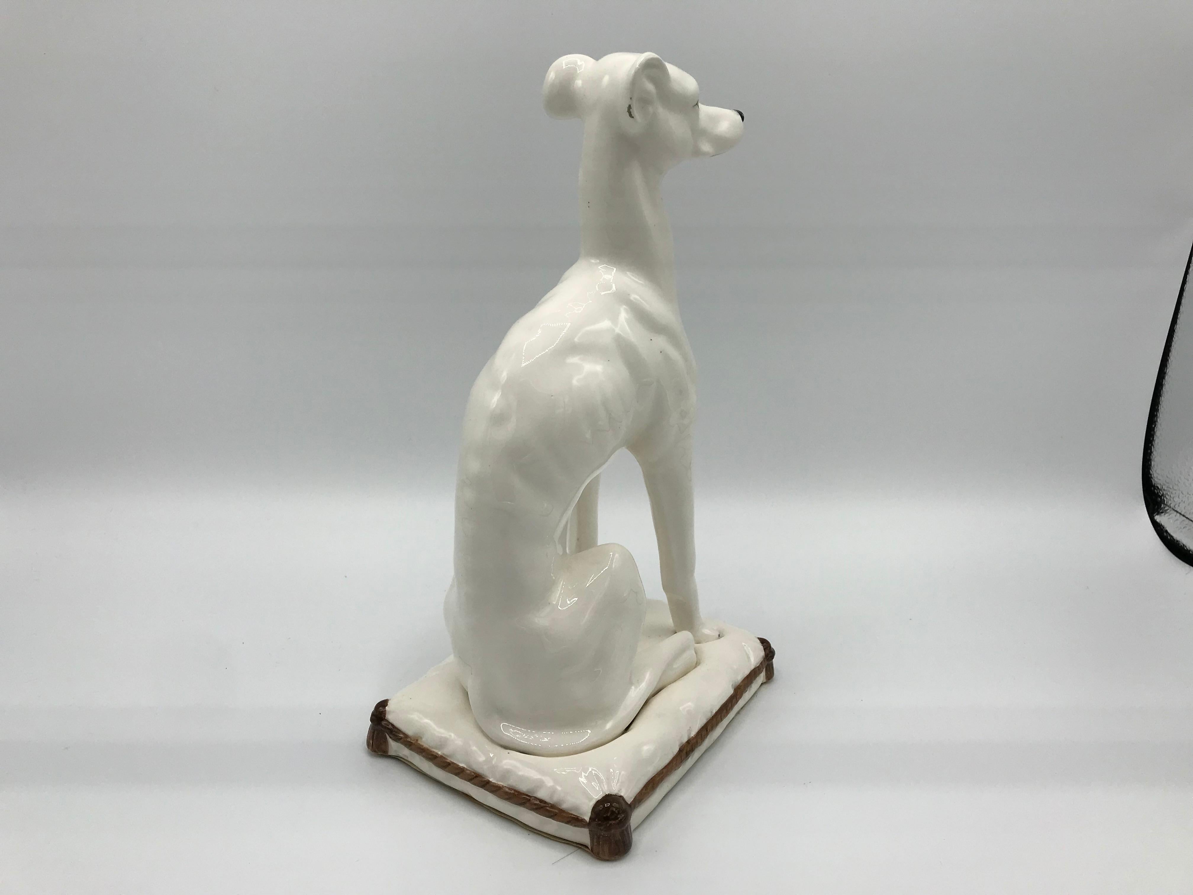 1960s Italian Greyhound Ceramic Sculpture (Italienisch)