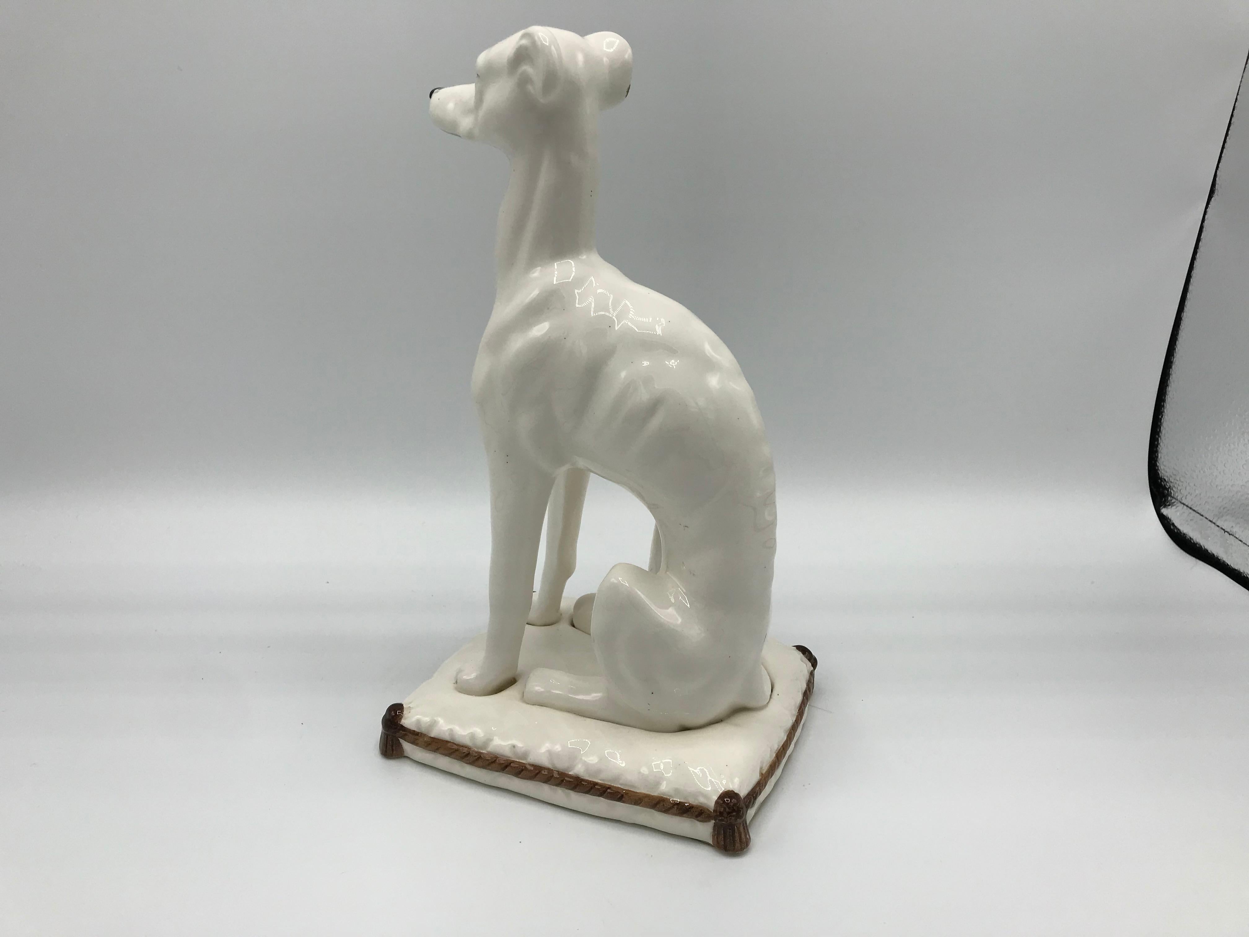 1960s Italian Greyhound Ceramic Sculpture In Good Condition In Richmond, VA