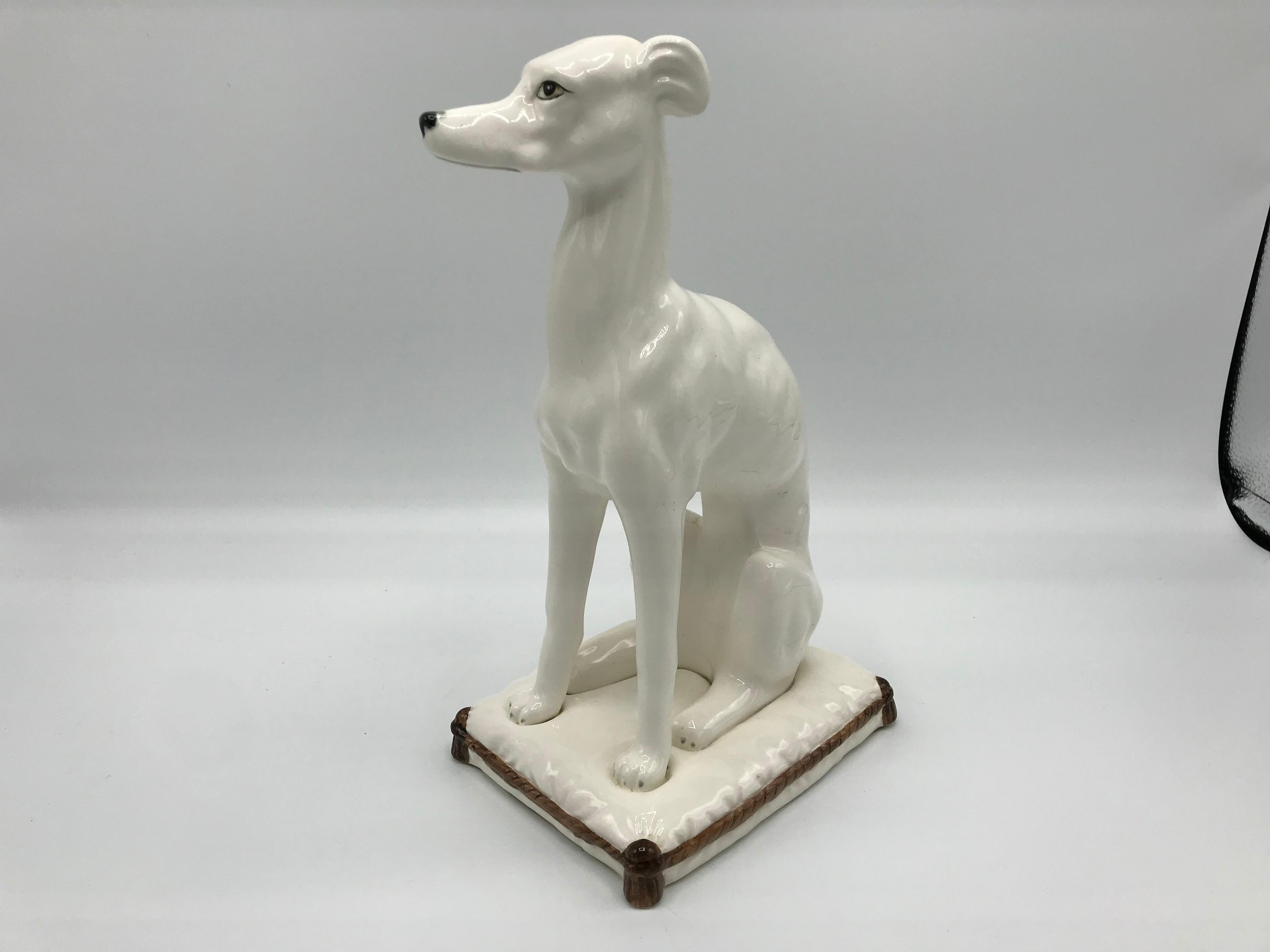 1960s Italian Greyhound Ceramic Sculpture (20. Jahrhundert)
