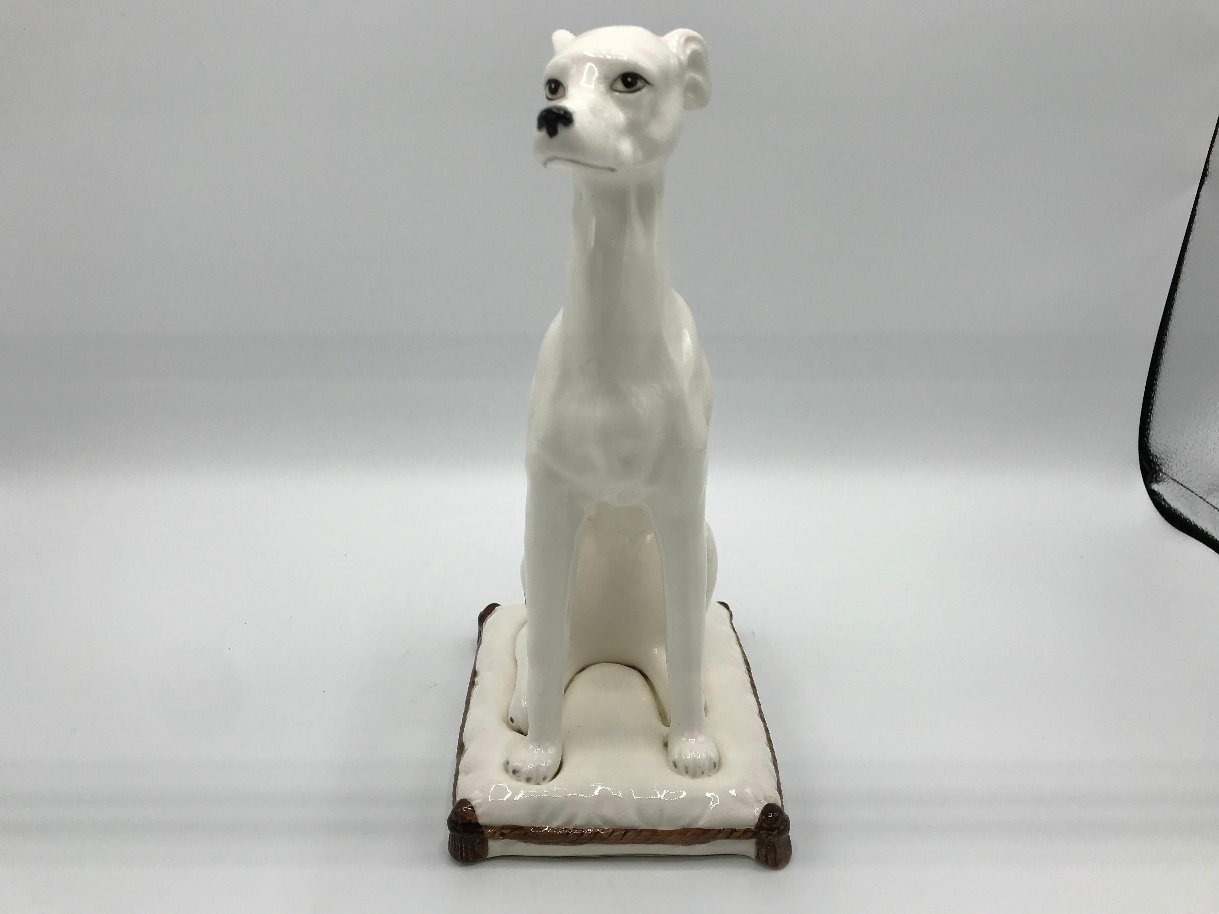 1960s Italian Greyhound Ceramic Sculpture (Keramik)