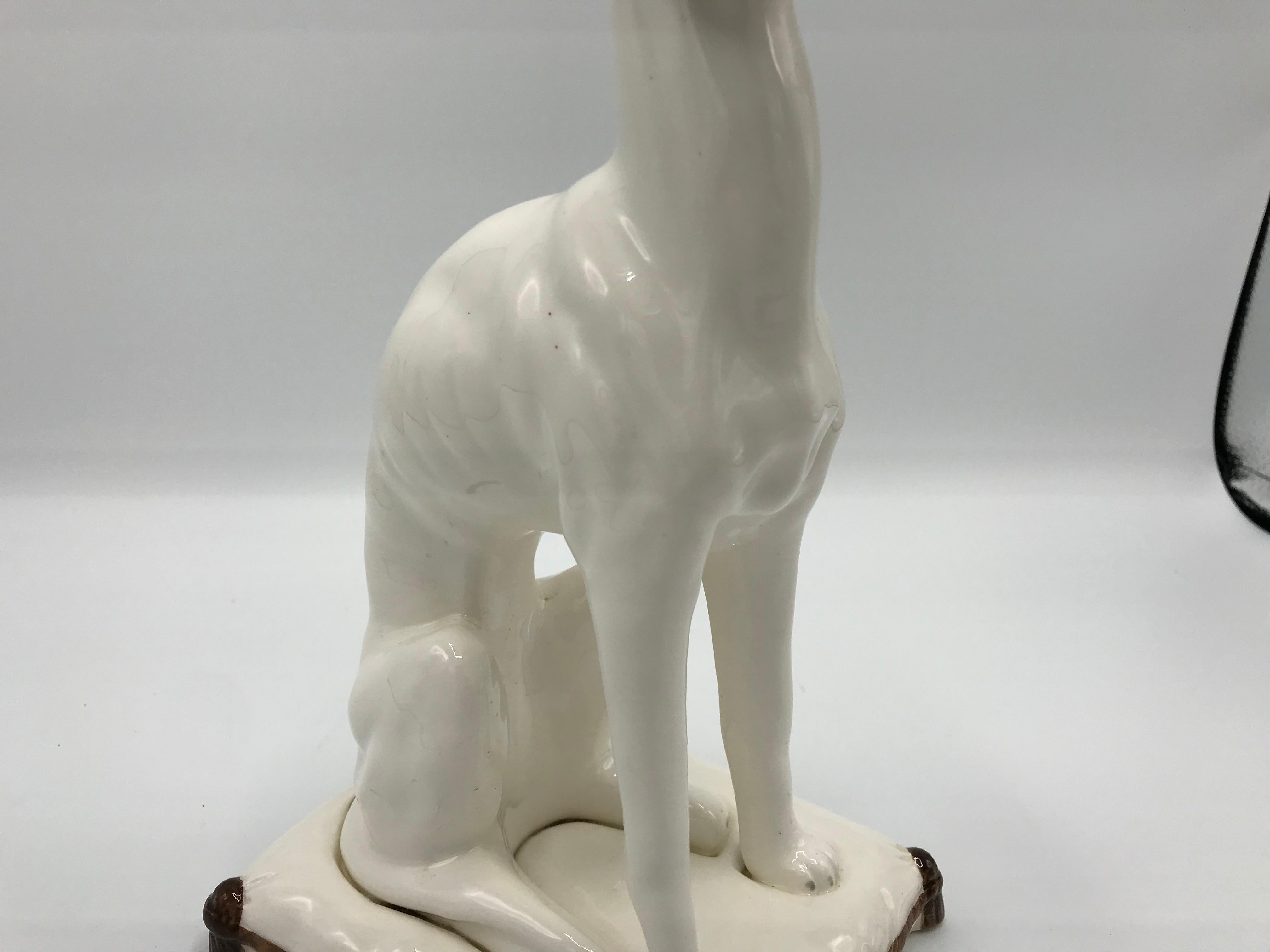 1960s Italian Greyhound Ceramic Sculpture 2