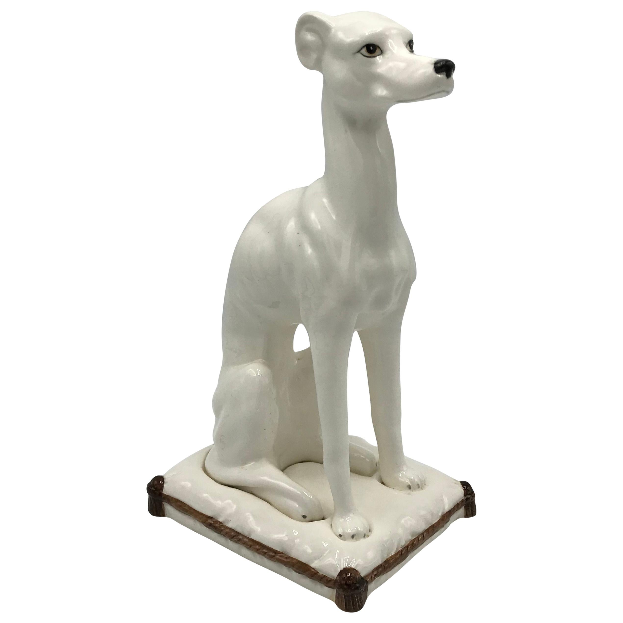 1960s Italian Greyhound Ceramic Sculpture