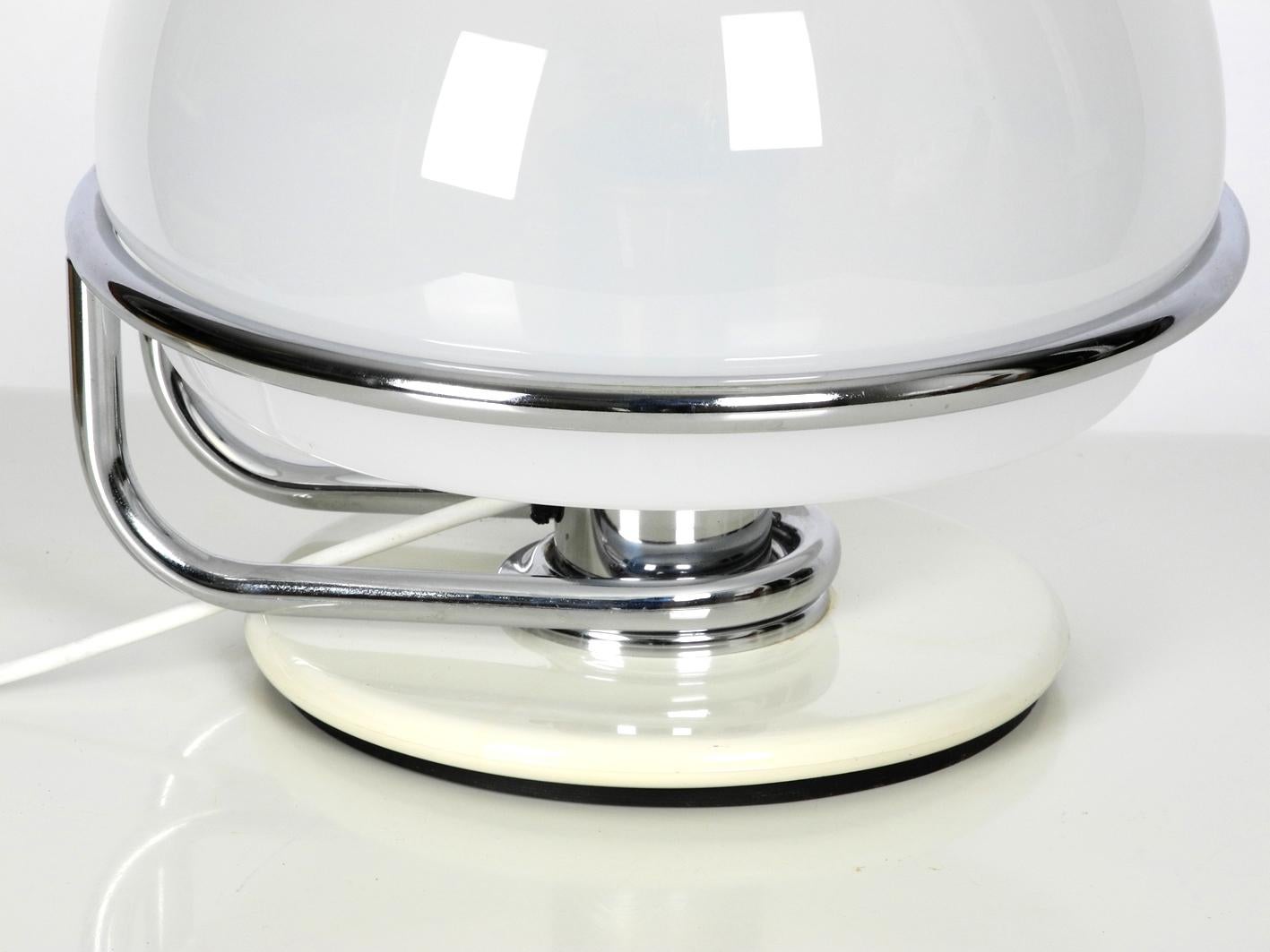 1960s Italian Guzzini Metal Table Lamp and Glass Shade Space Age Design 4