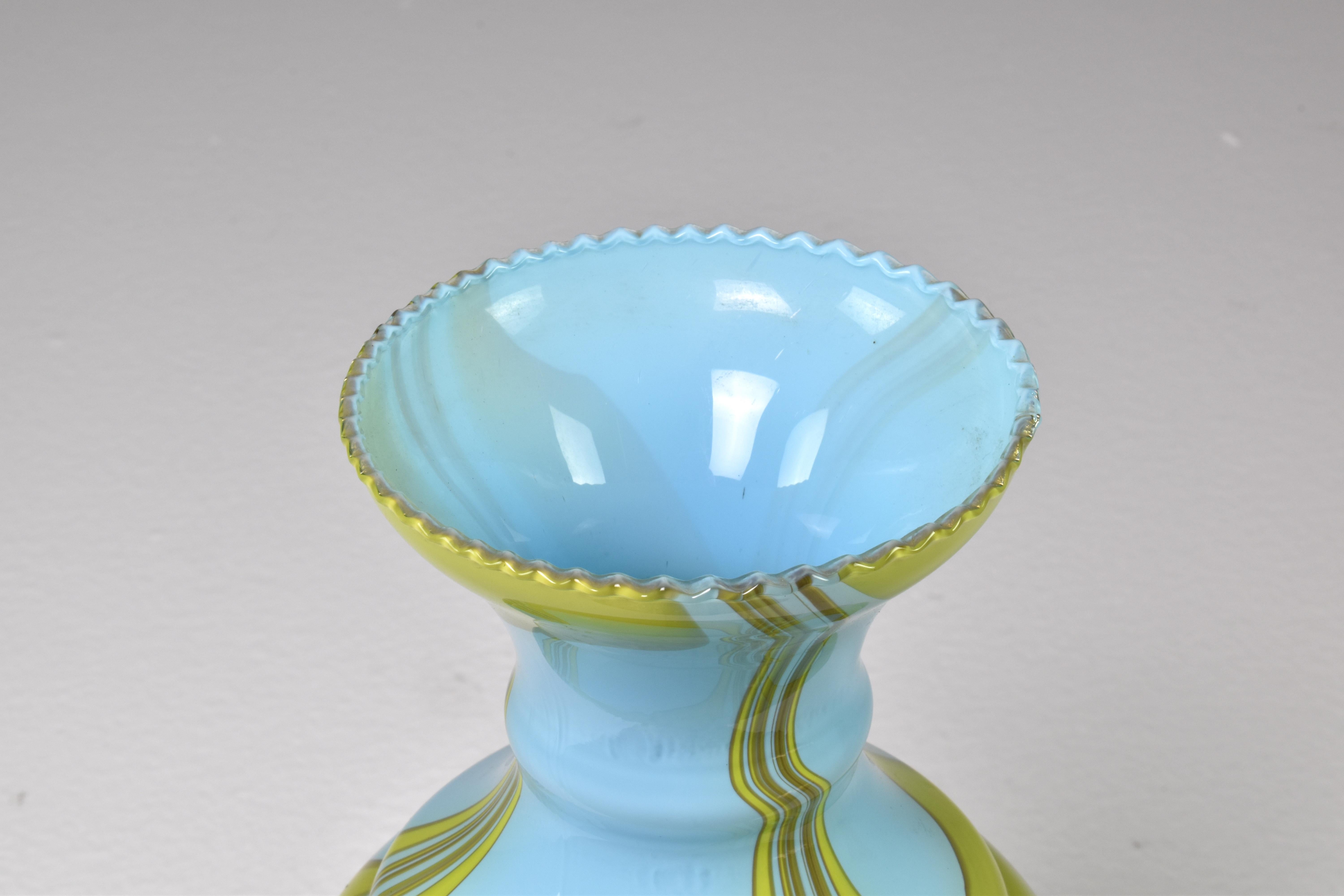 20th Century 1960's Italian Hand Blown Glass Vase For Sale