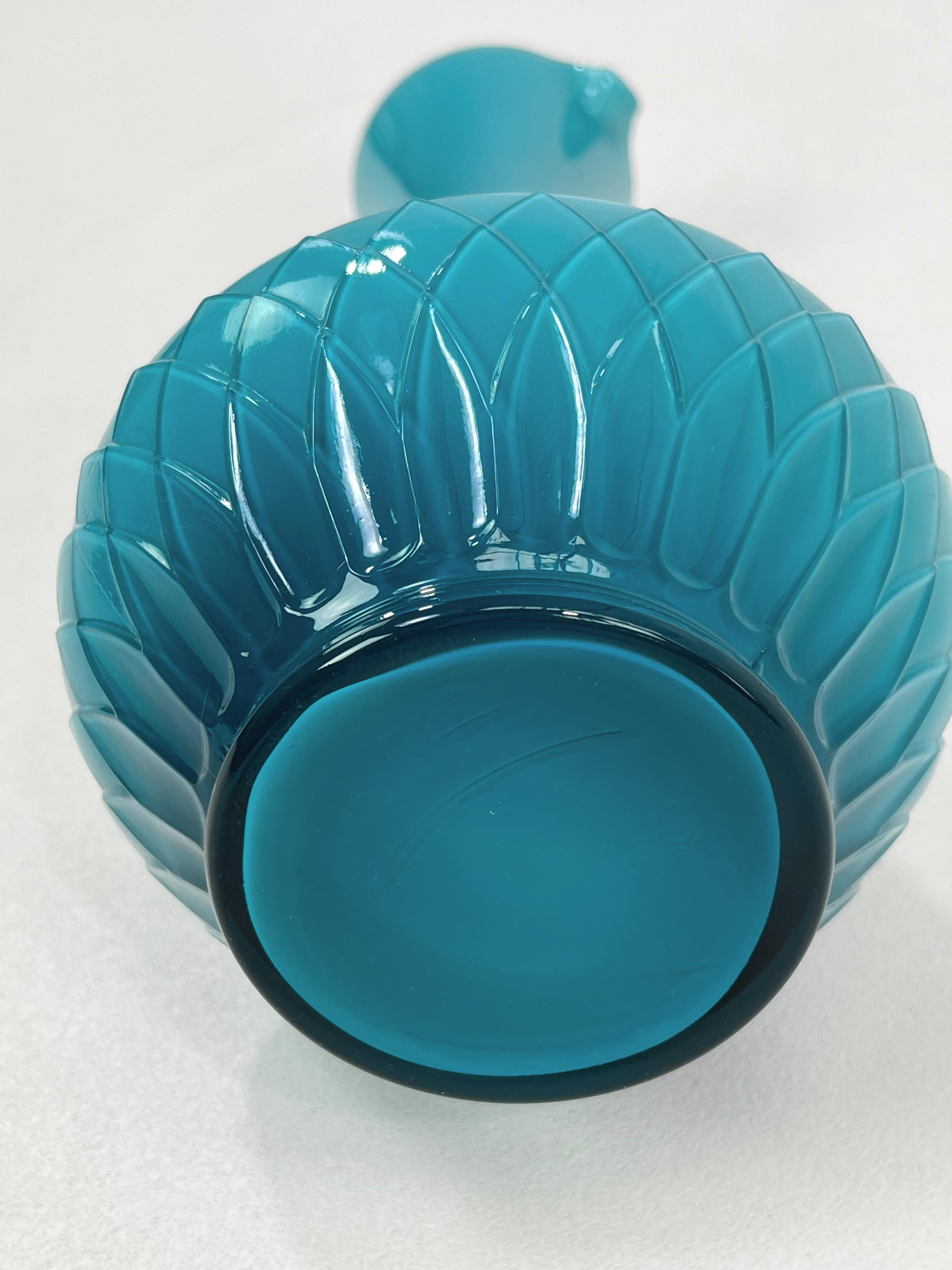 1960s Italian Handmade Glass Pitcher Vase Decanter For Sale 4