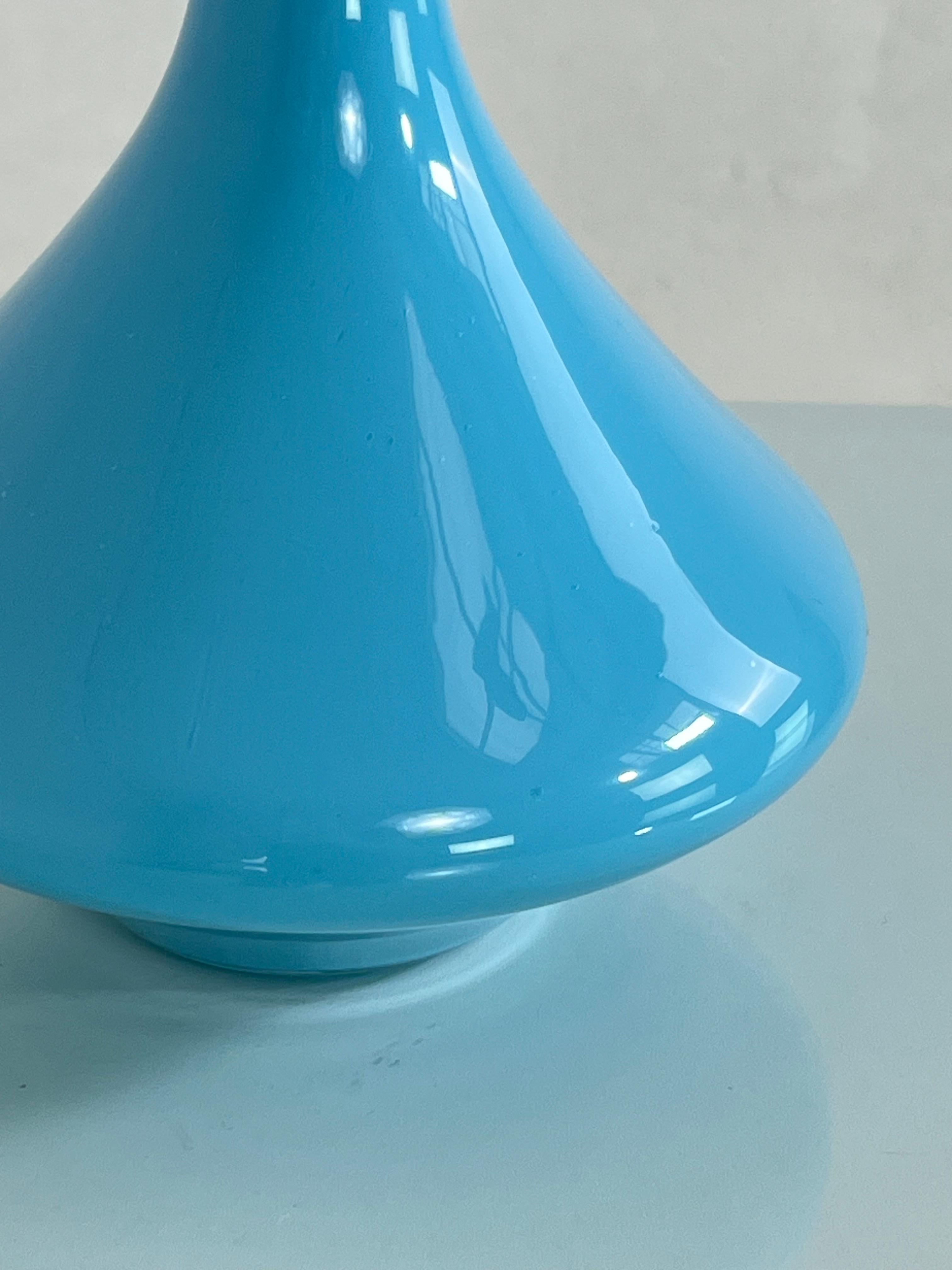 Space Age 1960s Italian Handmade Glass Pitcher Vase Decanter For Sale