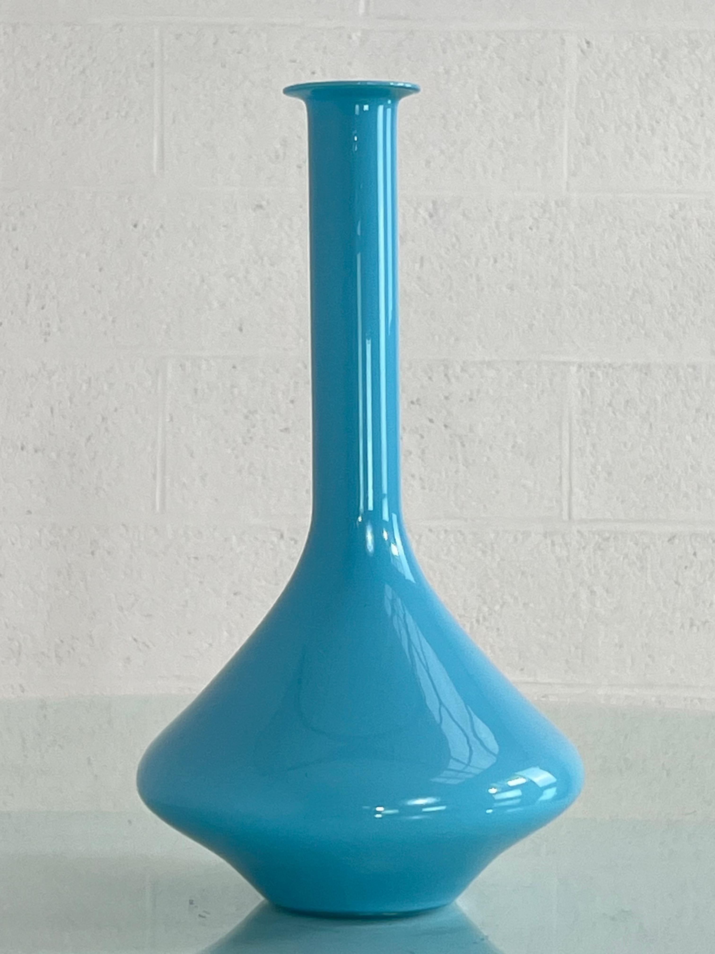 European 1960s Italian Handmade Glass Pitcher Vase Decanter For Sale