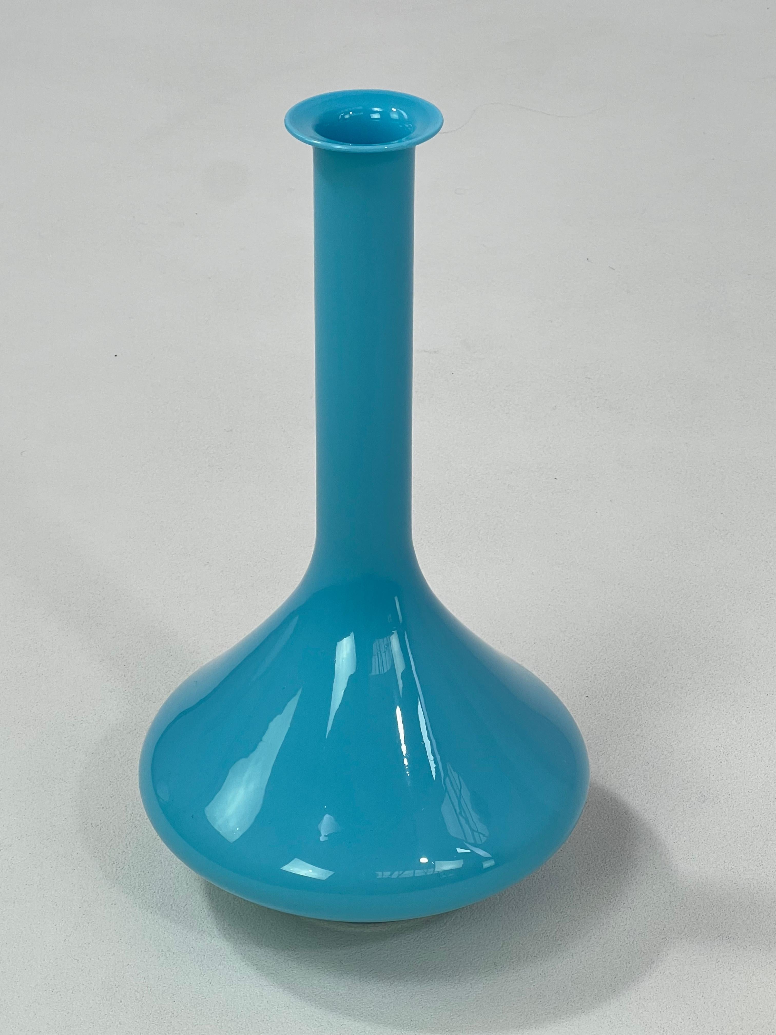 Art Glass 1960s Italian Handmade Glass Pitcher Vase Decanter For Sale