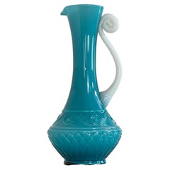 Vintage 1960s Italian Handmade Glass Pitcher Vase Decanter