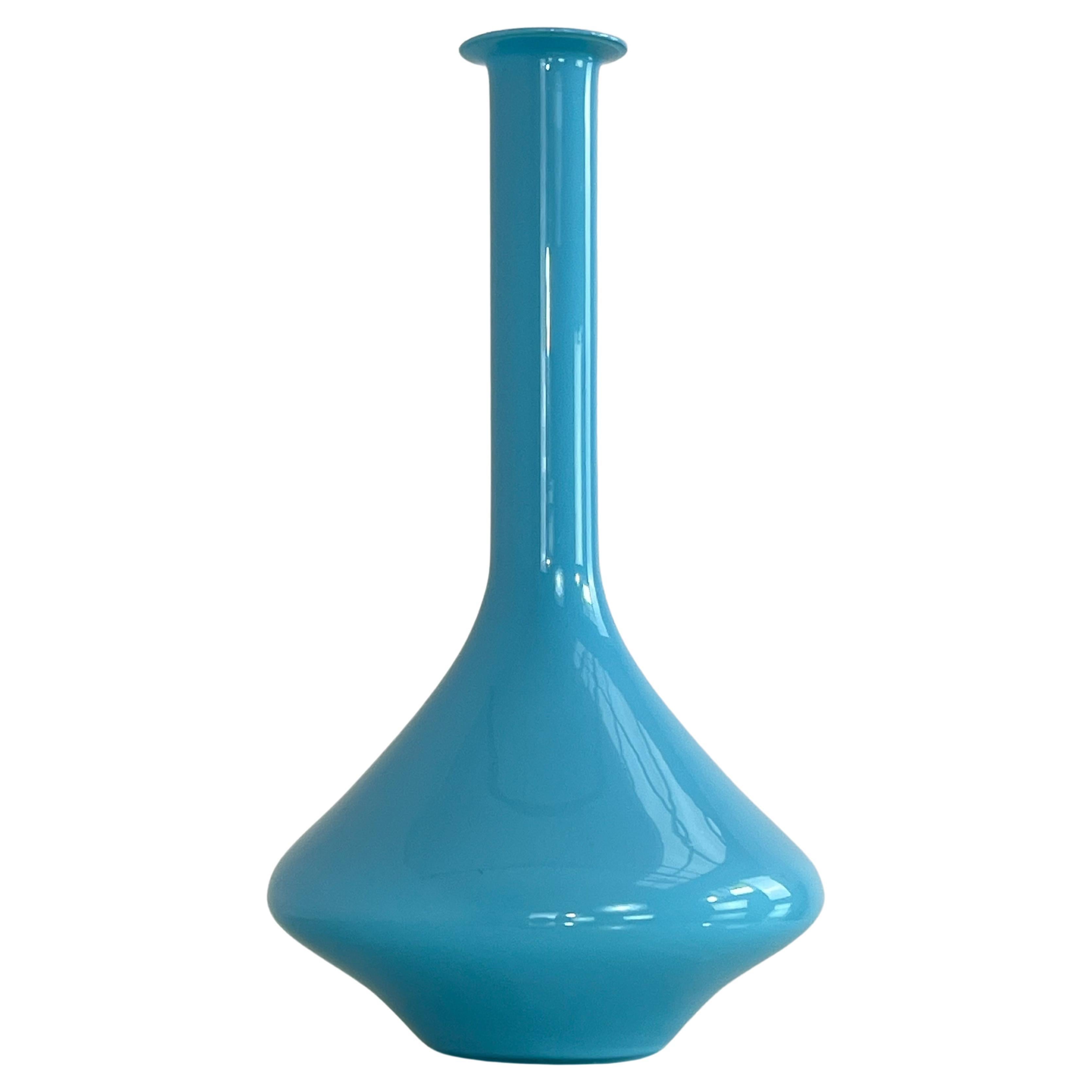 1960s Italian Handmade Glass Pitcher Vase Decanter For Sale