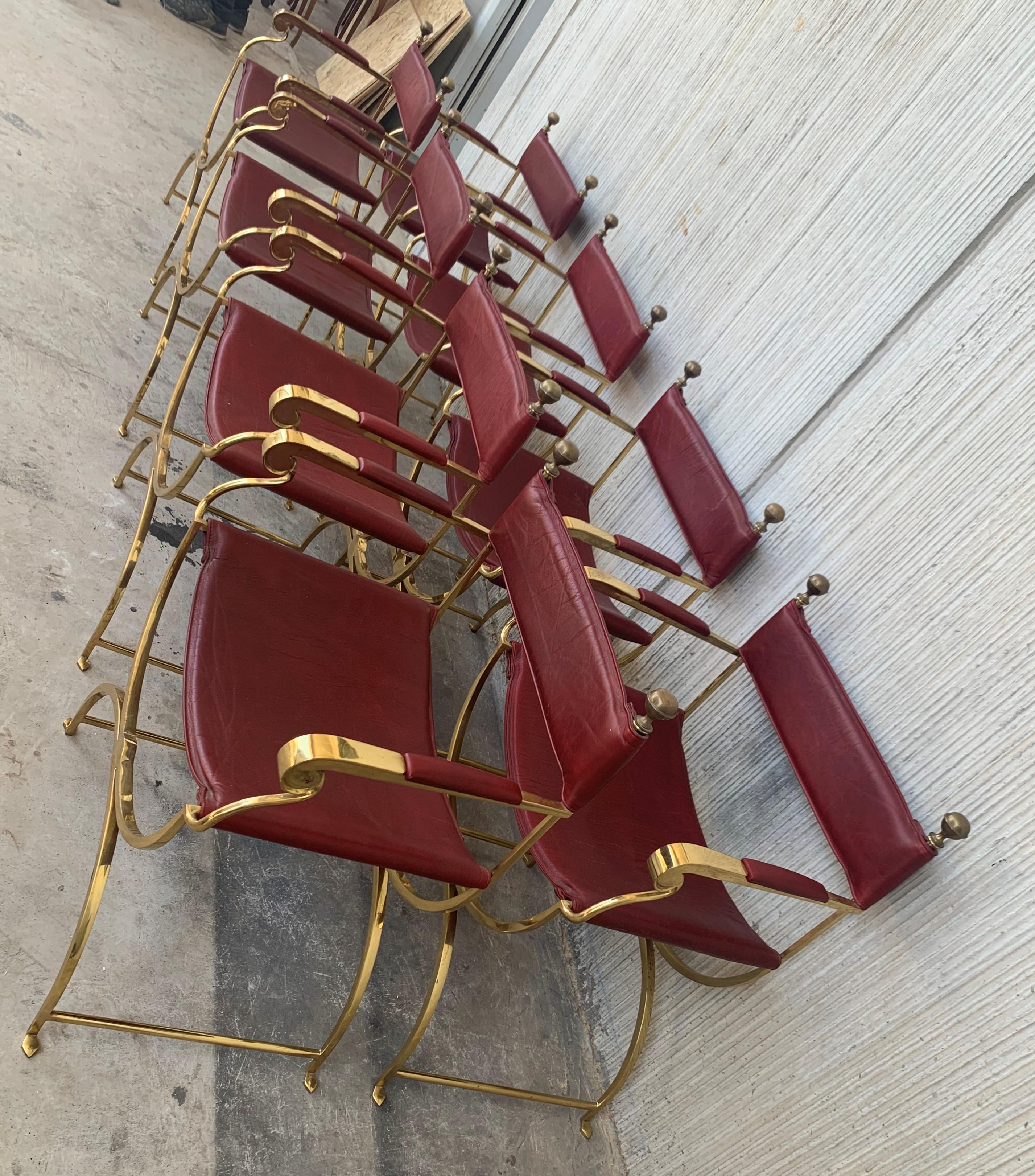 1960s Italian Hollywood Regency Chrome and Leather Savonarola Director's Chairs For Sale 4
