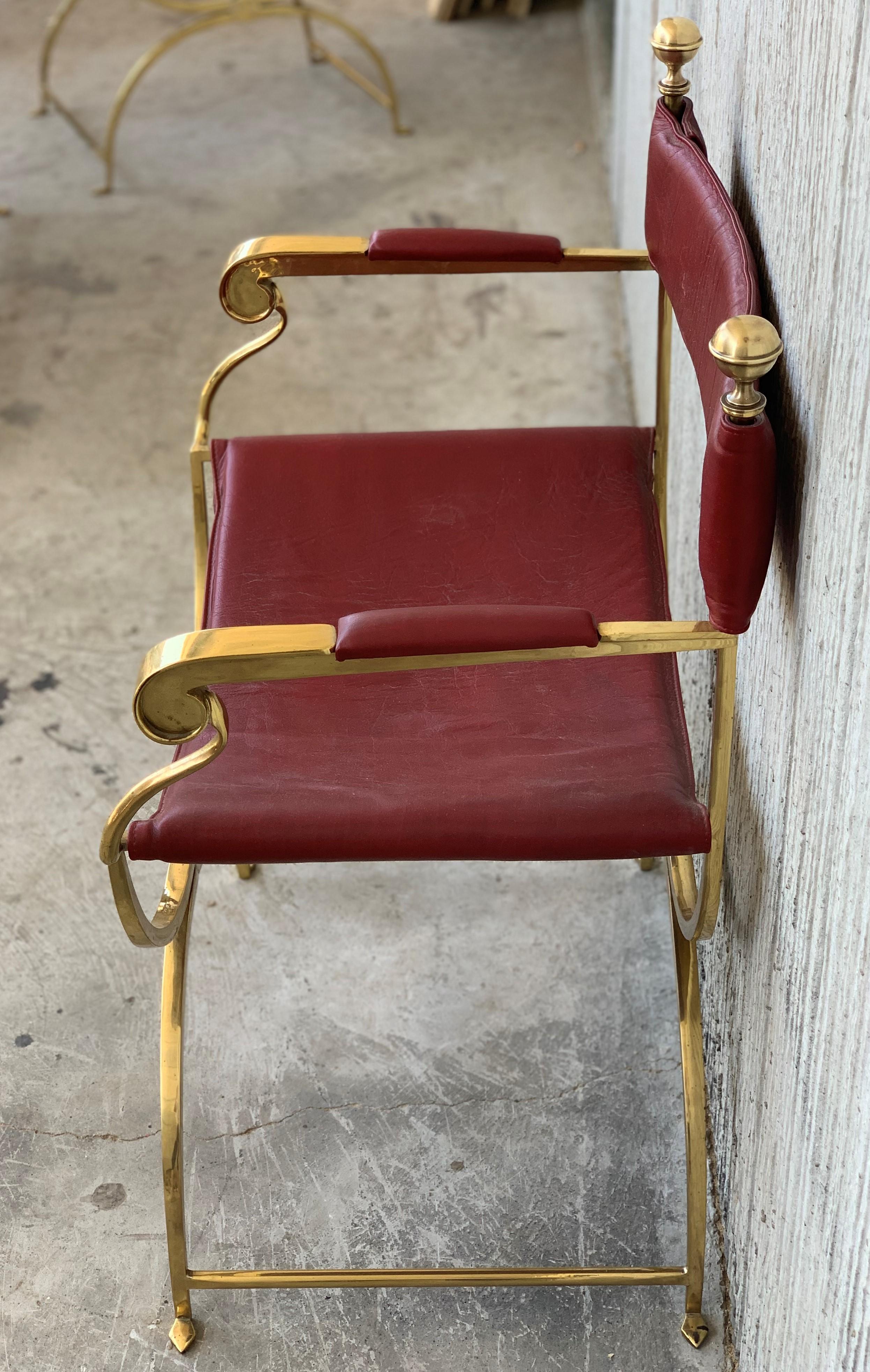 1960s Italian Hollywood Regency Chrome and Leather Savonarola Director's Chairs For Sale 7