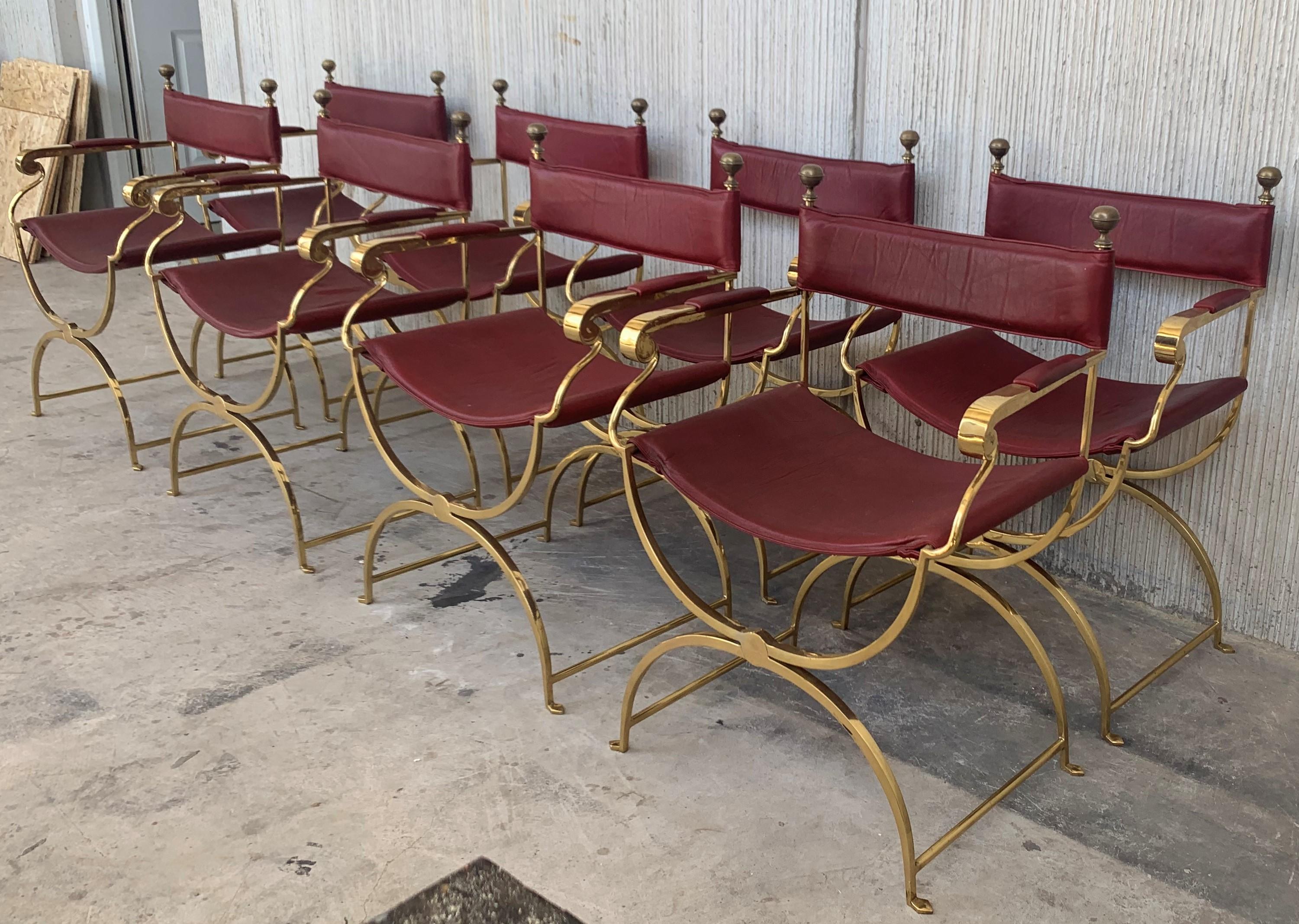 1960s Italian Hollywood Regency Chrome and Leather Savonarola Director's Chairs For Sale 5