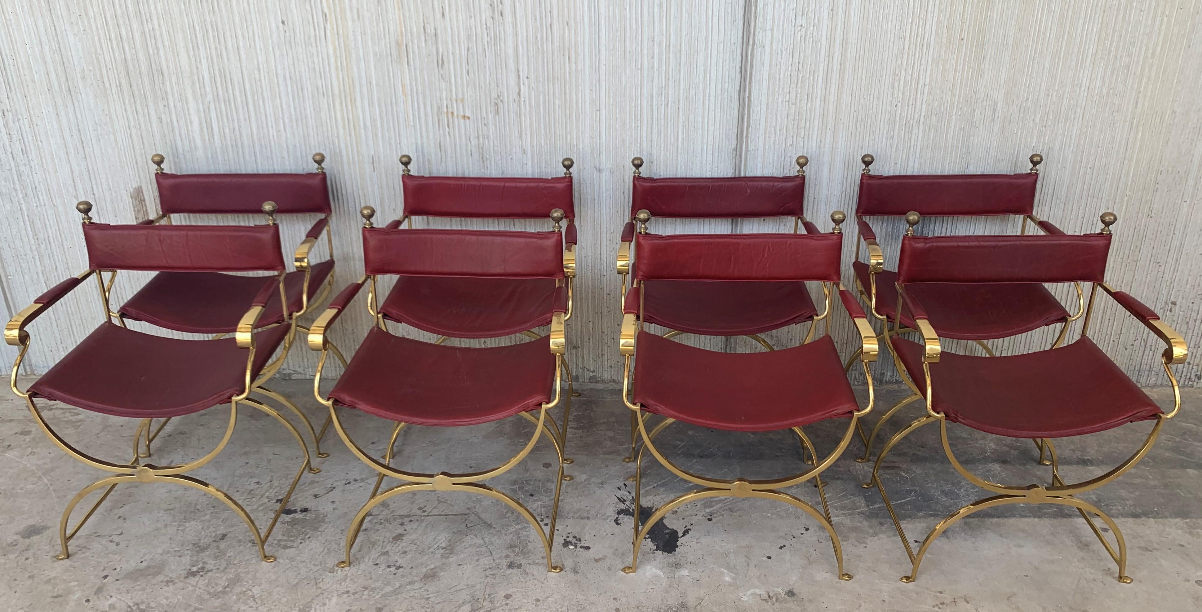 1960s Italian Hollywood Regency Chrome and Leather Savonarola Director's Chairs For Sale 6