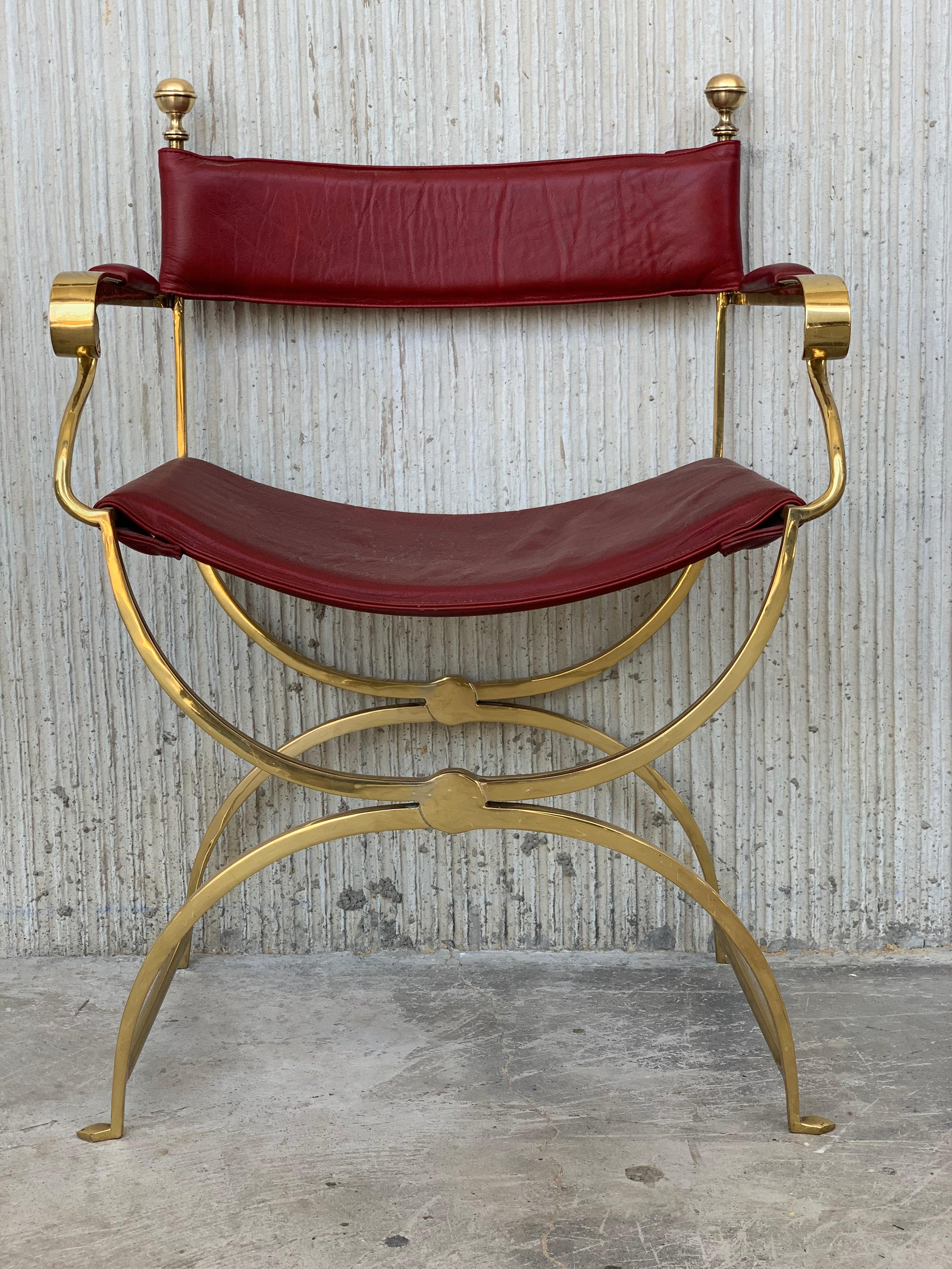 1960s Italian Hollywood Regency Chrome and Leather Savonarola Director's Chairs For Sale 2
