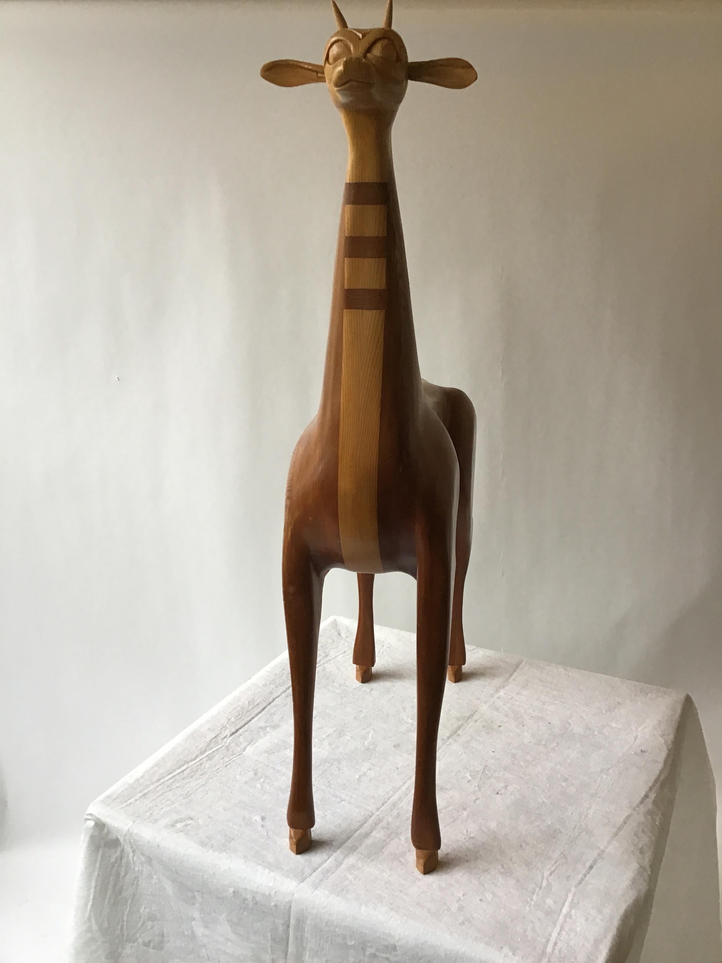 1960s Italian Inlaid Wood Gazelle In Good Condition In Tarrytown, NY