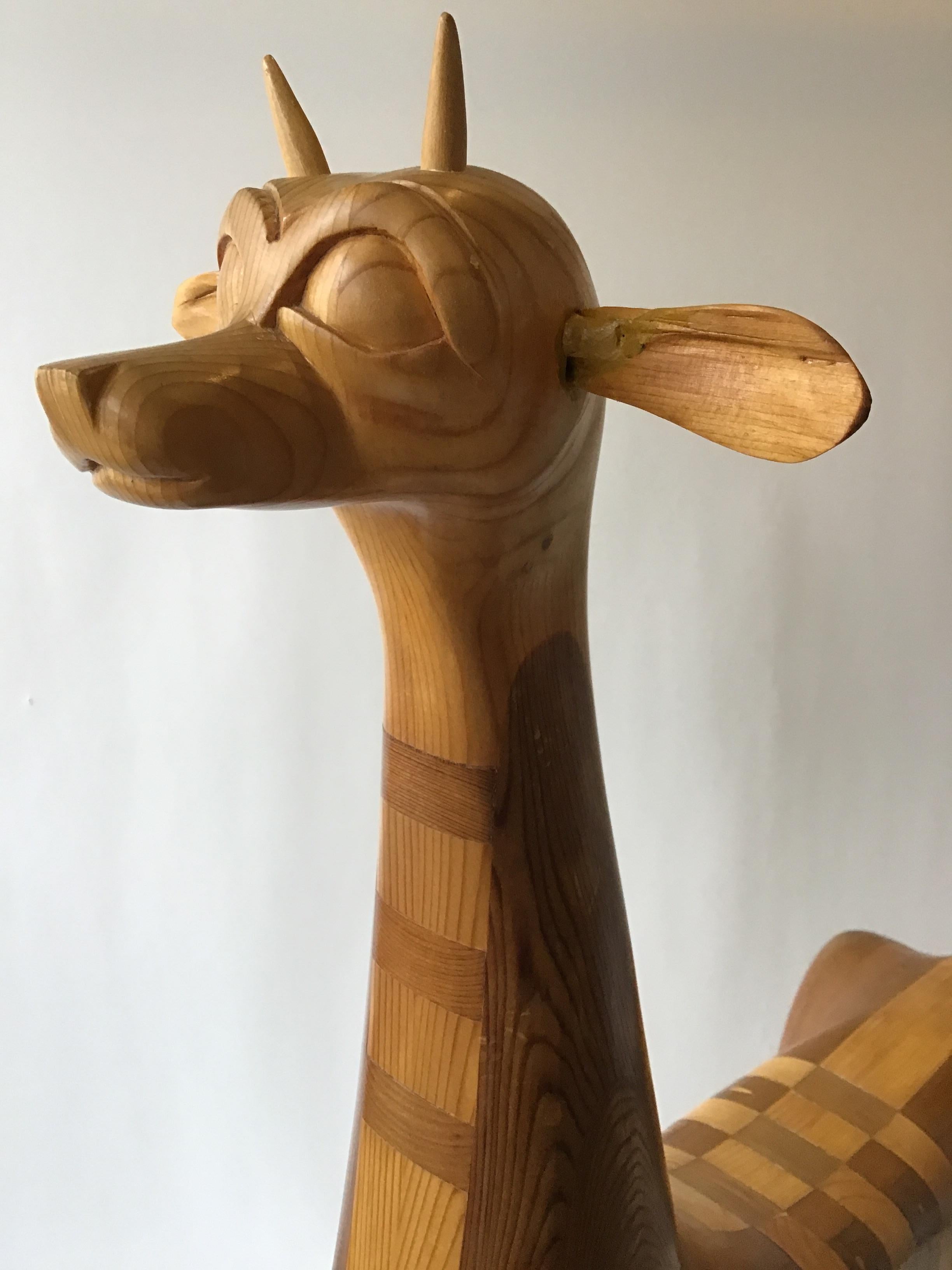 1960s Italian Inlaid Wood Gazelle 2