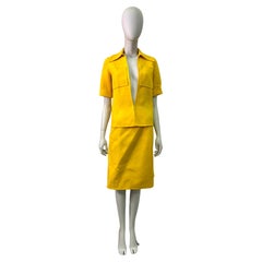 1960's Italienische Jacke und Rock gelbes Set