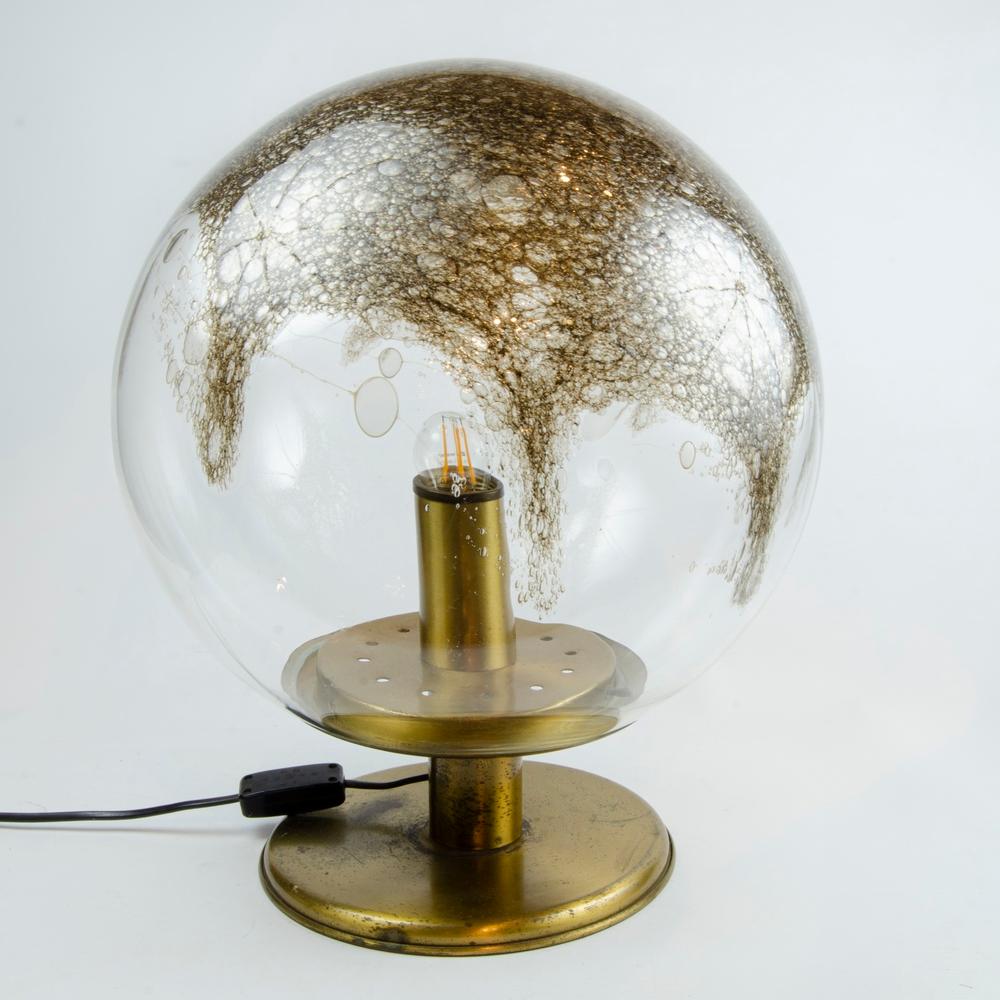 Mid-Century Modern 1960s Italian La Murrina Murano Globe Glass Table Lamp For Sale