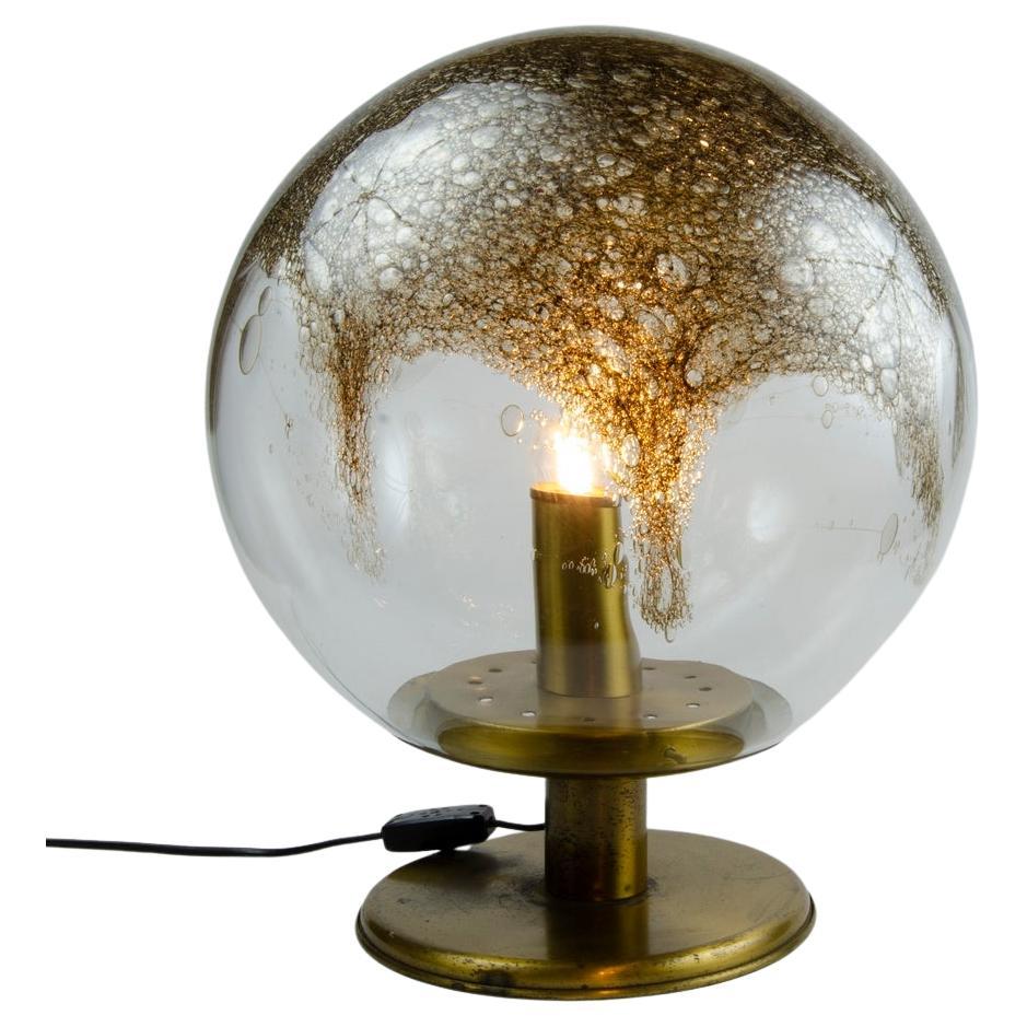 1960s Italian La Murrina Murano Globe Glass Table Lamp