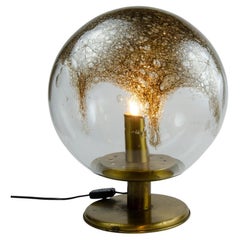 1960s Italian La Murrina Murano Globe Glass Table Lamp