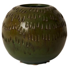 1960s Italian Large Scale Green Pottery Vase