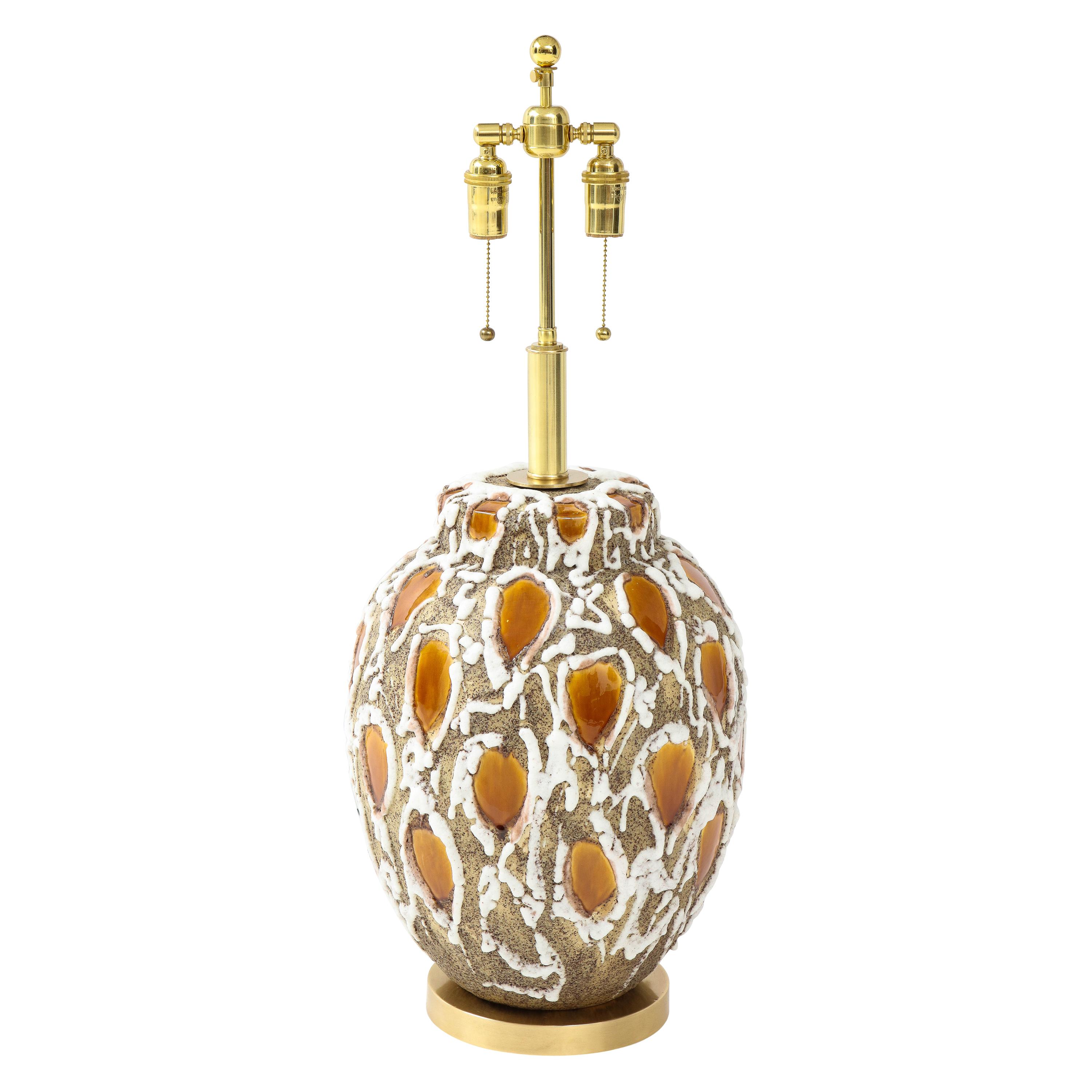 1960s Glazed Terracotta Lamp Base at 1stDibs