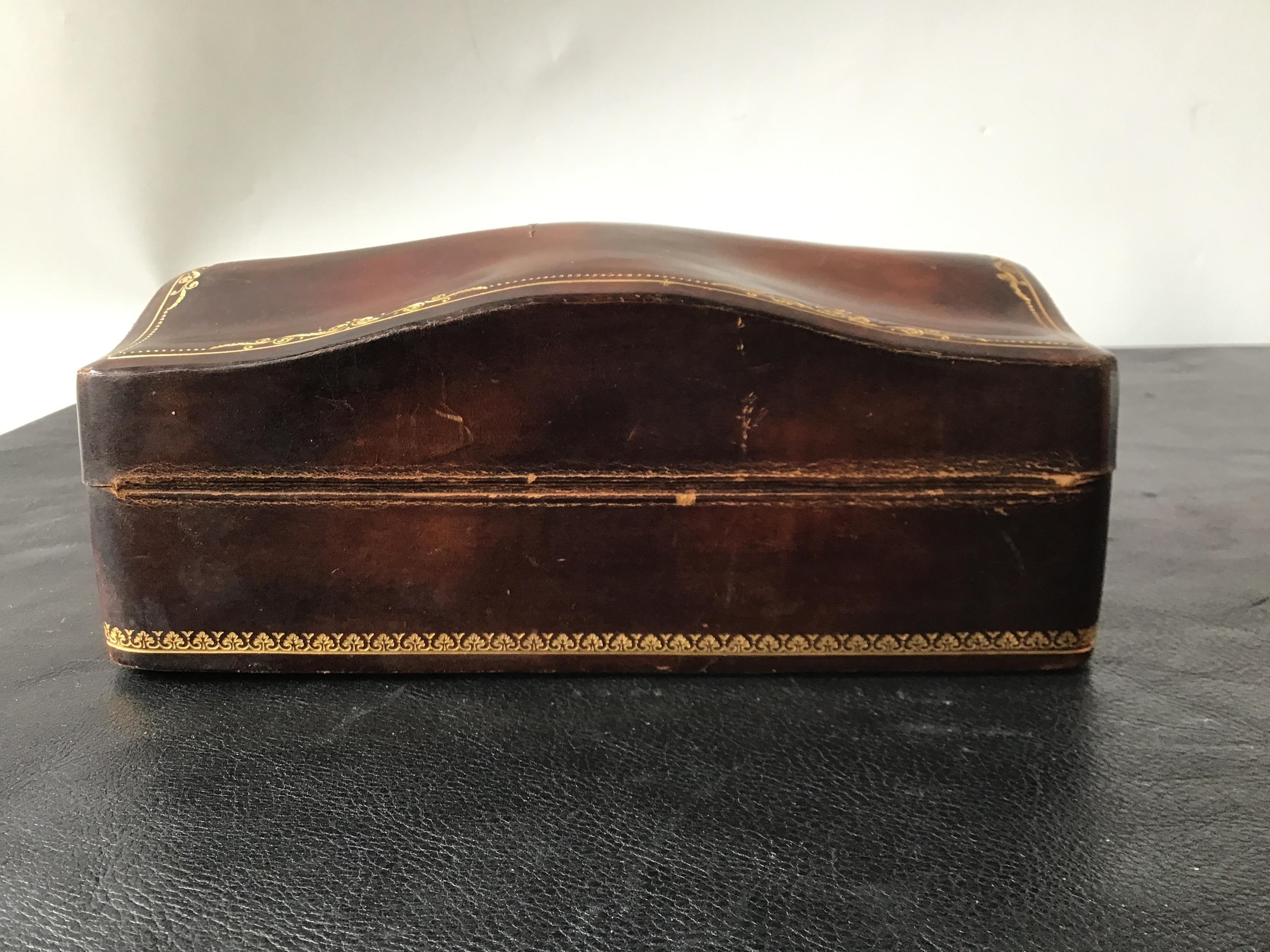 1960s Italian Leather Box For Sale 1