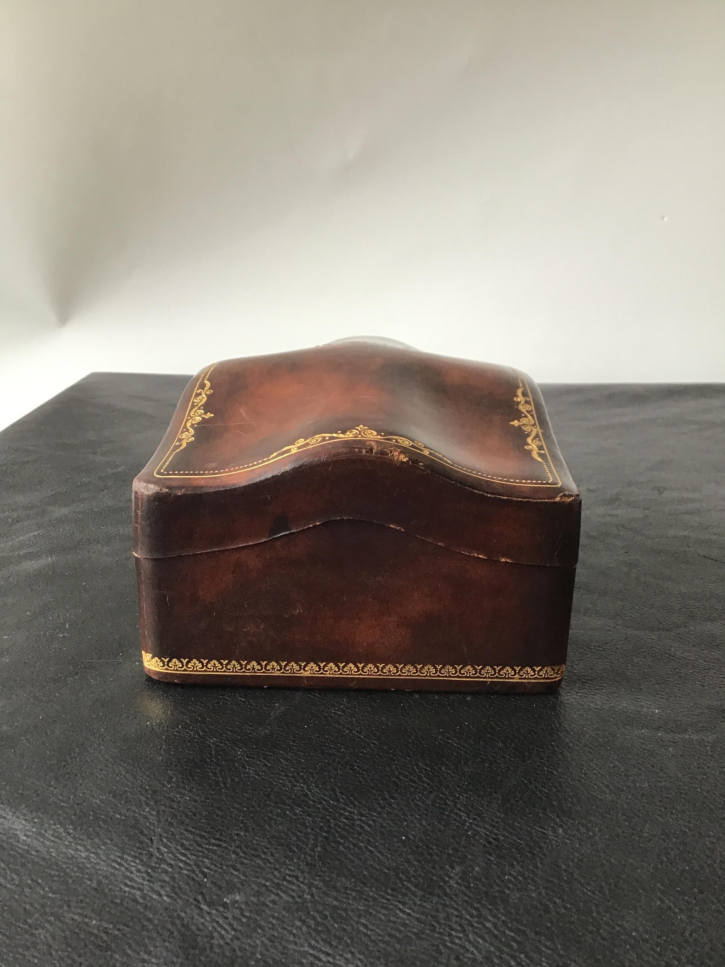1960s Italian Leather Box For Sale 2