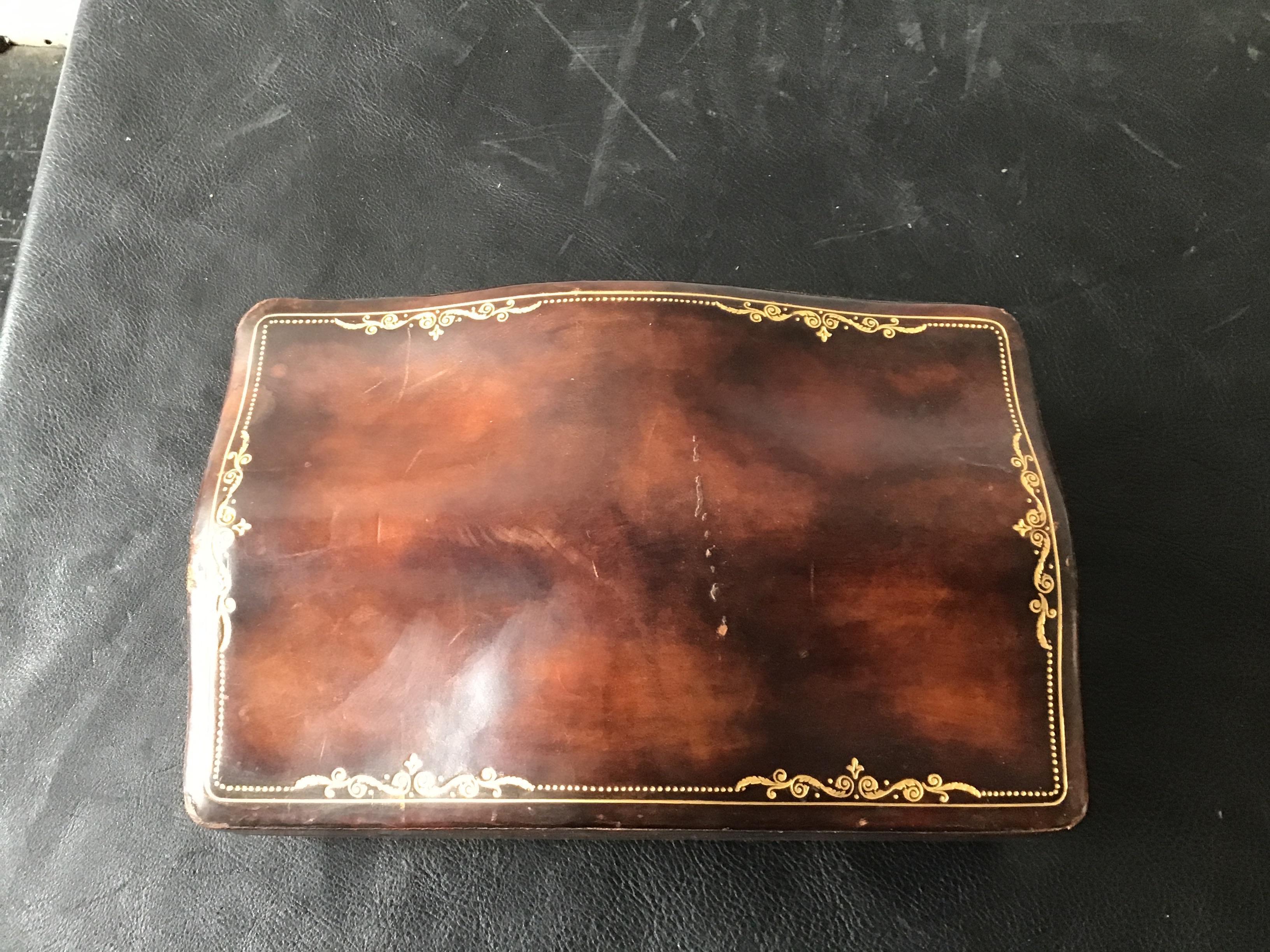 1960s Italian Leather Box For Sale 3
