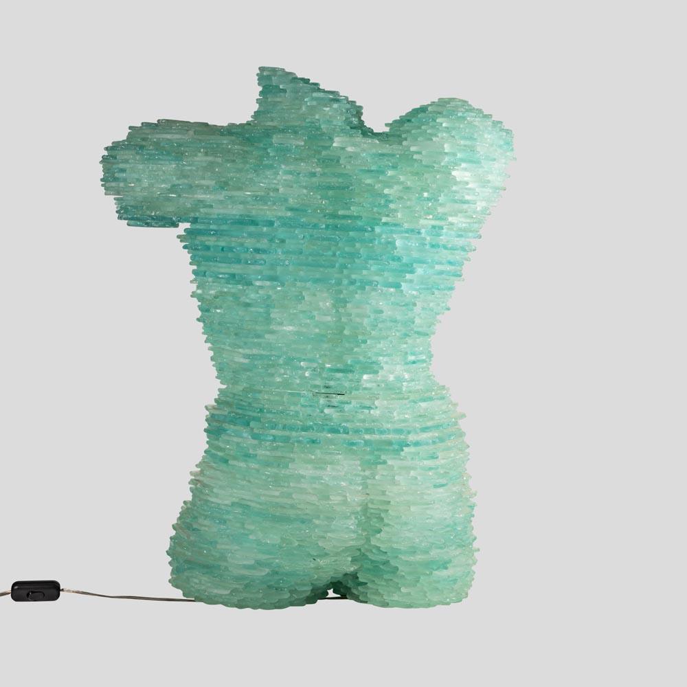 Italienische Beleuchtungskulptur aus geätztem Mosaikglas in Form der Venus von Milo aus den 1960er Jahren im Angebot 4