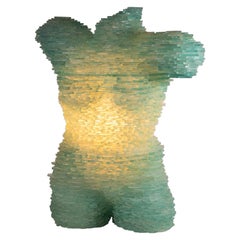 Antique 1960s Italian Lighting Sculpture Mosaic Etched Glass Shaped as Venus of Milo