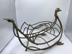 1960s Italian Maison Jansen Brass Duck Magazine Rack