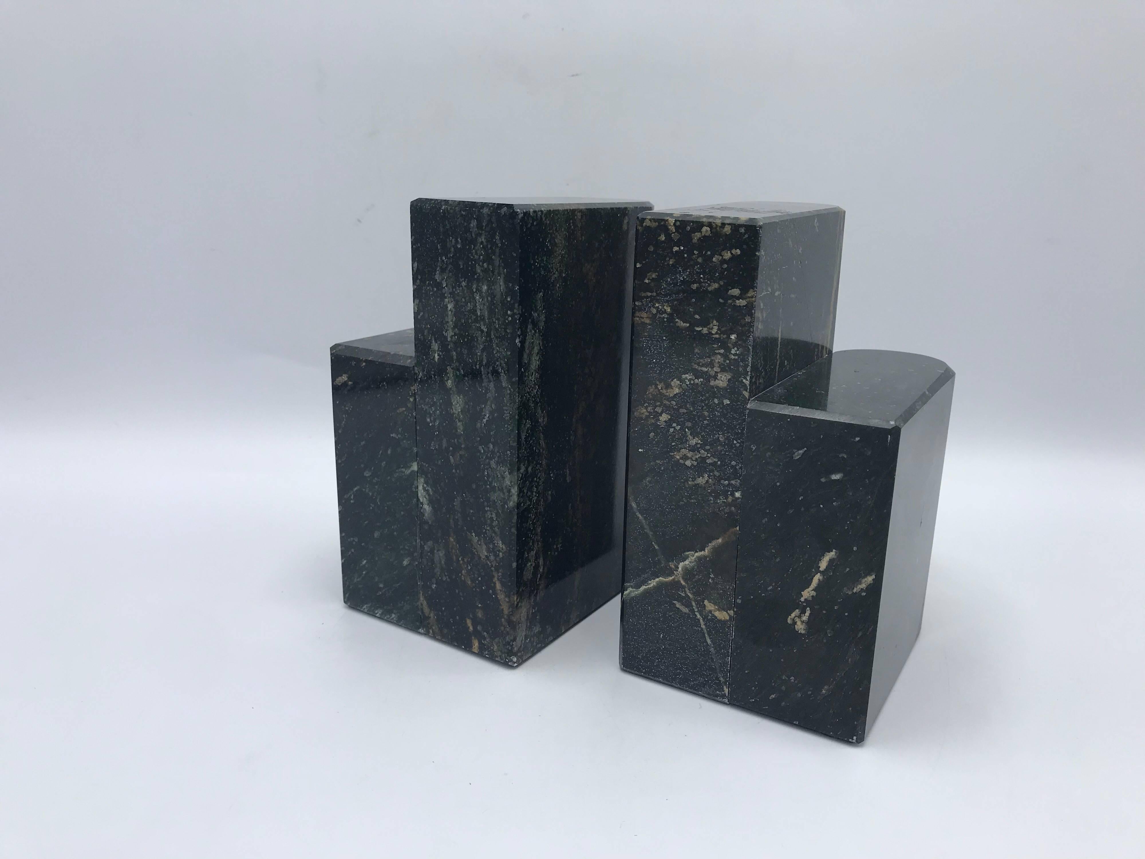 1960s Italian Marble Book Sculpture Bookends, Pair In Good Condition In Richmond, VA