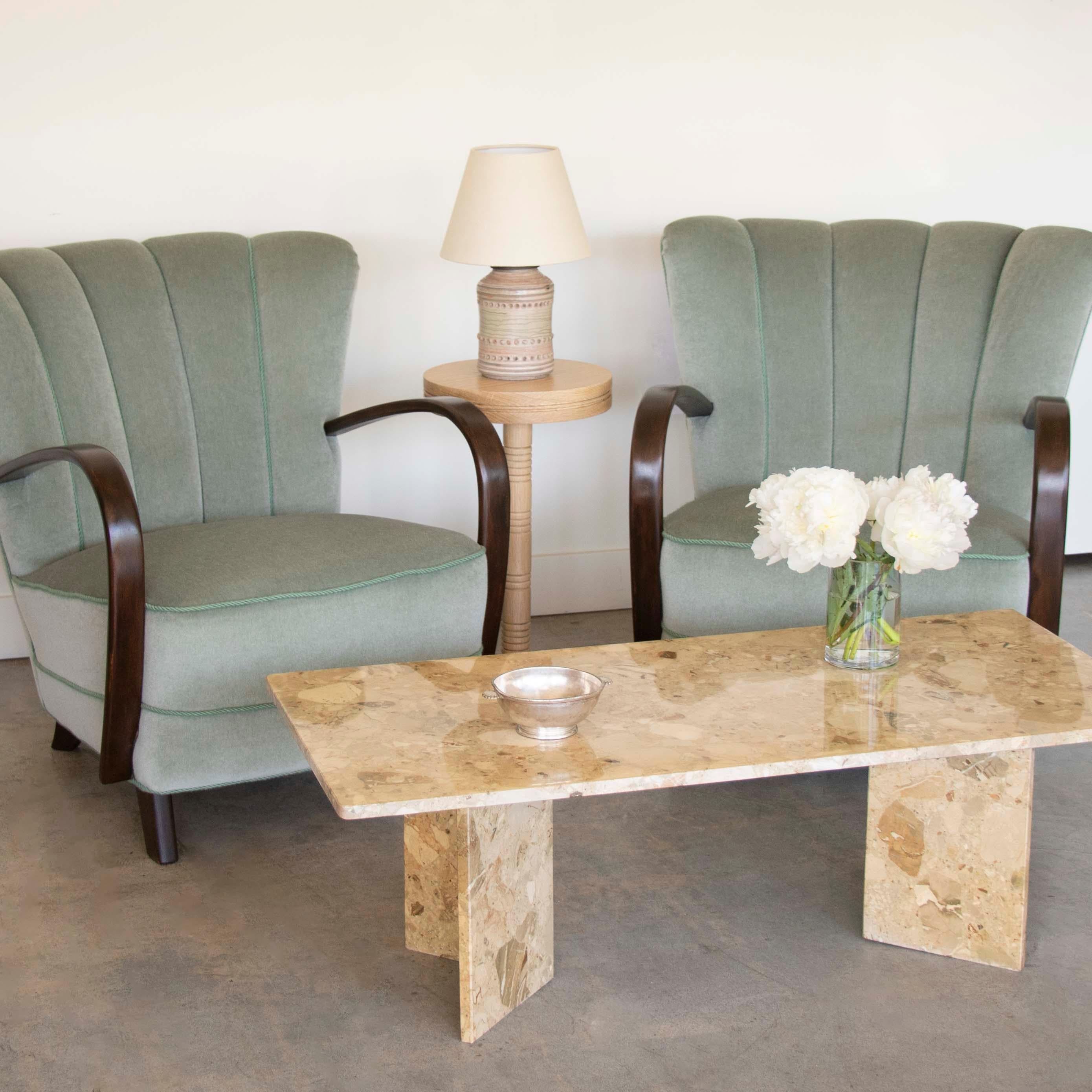 1960s Italian Marble Coffee Table In Good Condition In Los Angeles, CA
