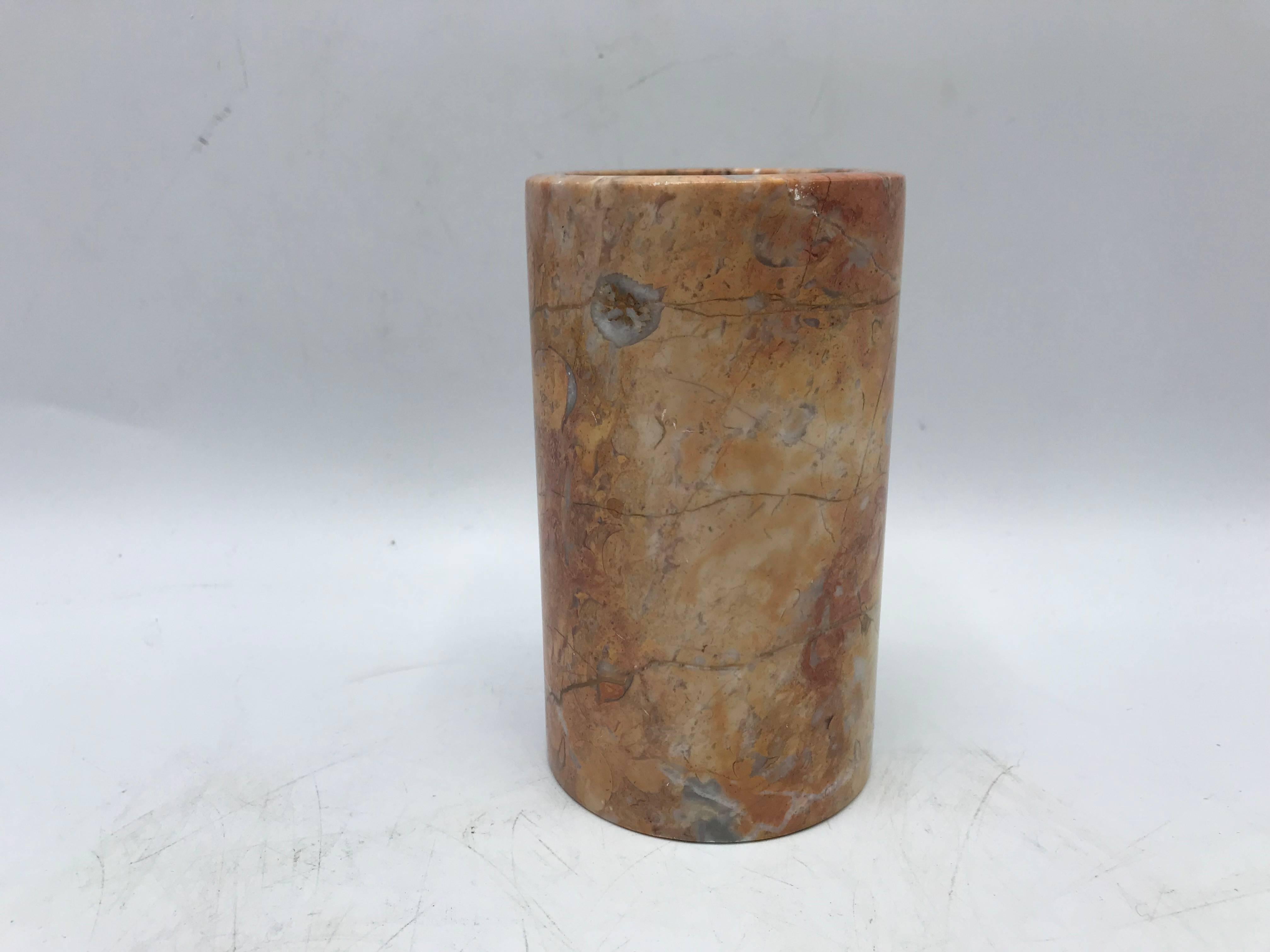 Modern 1960s Italian Marble Pen Cup For Sale