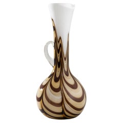 1960s Italian Marbled Brown Glass Pitcher