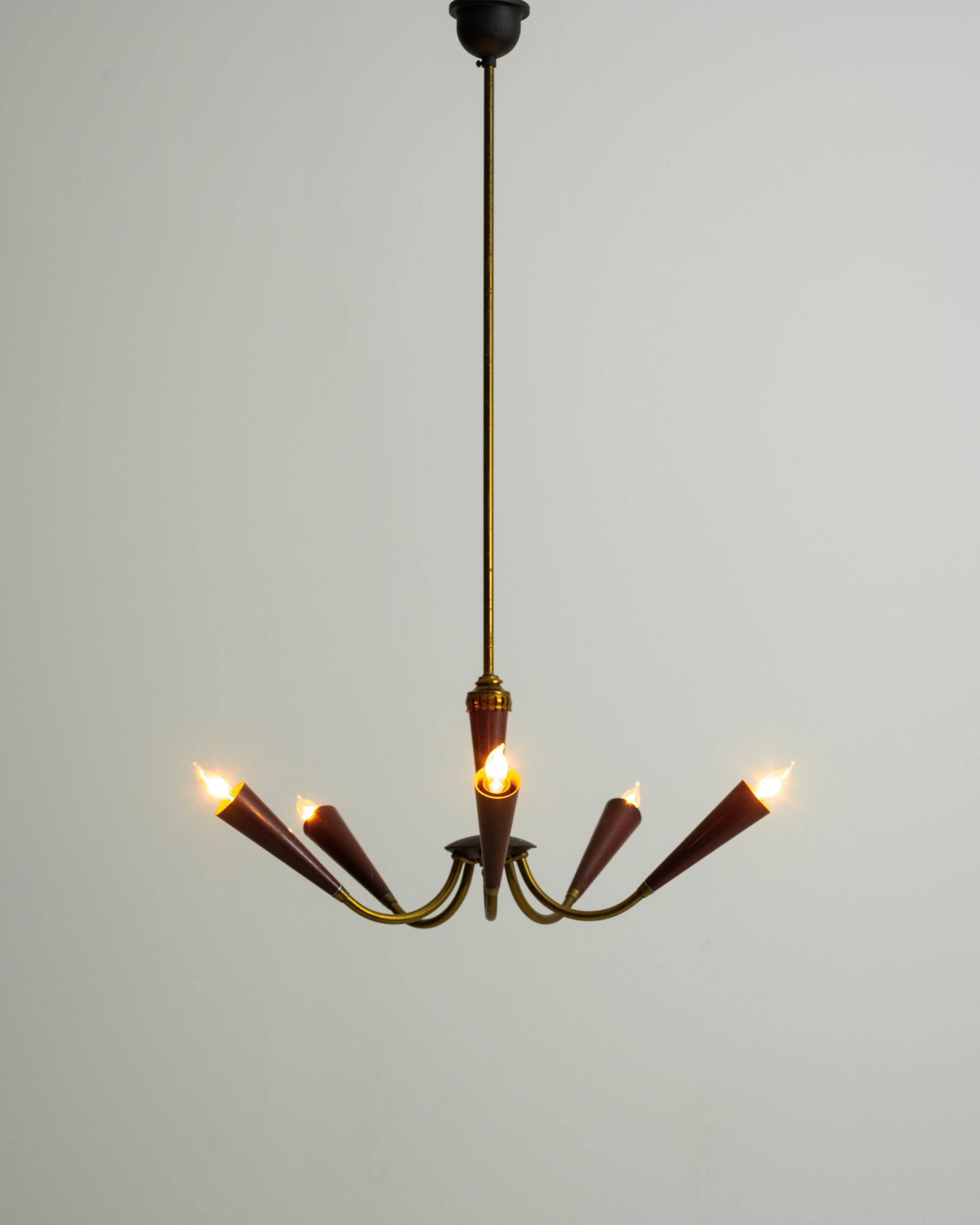 1960s Italian Metal Chandelier 4